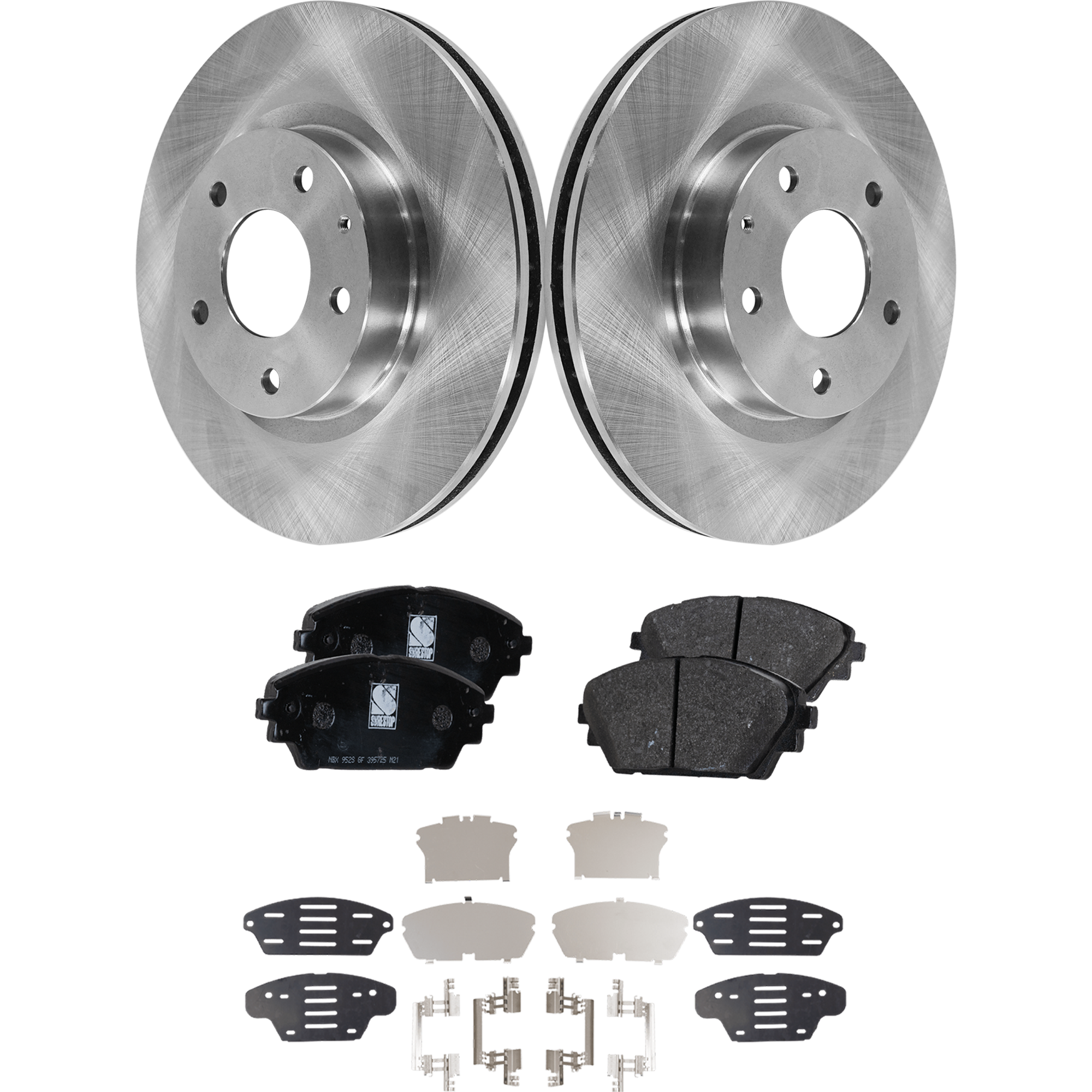 AM CX 3-16-21 MAZDA 3-14-18 FRONT BRAKE DISC AND PAD KIT 4 pc kit Plain Surface SKU KIT 091121-1431 OEM B45G33251A B4Y03328ZA B4Y03328