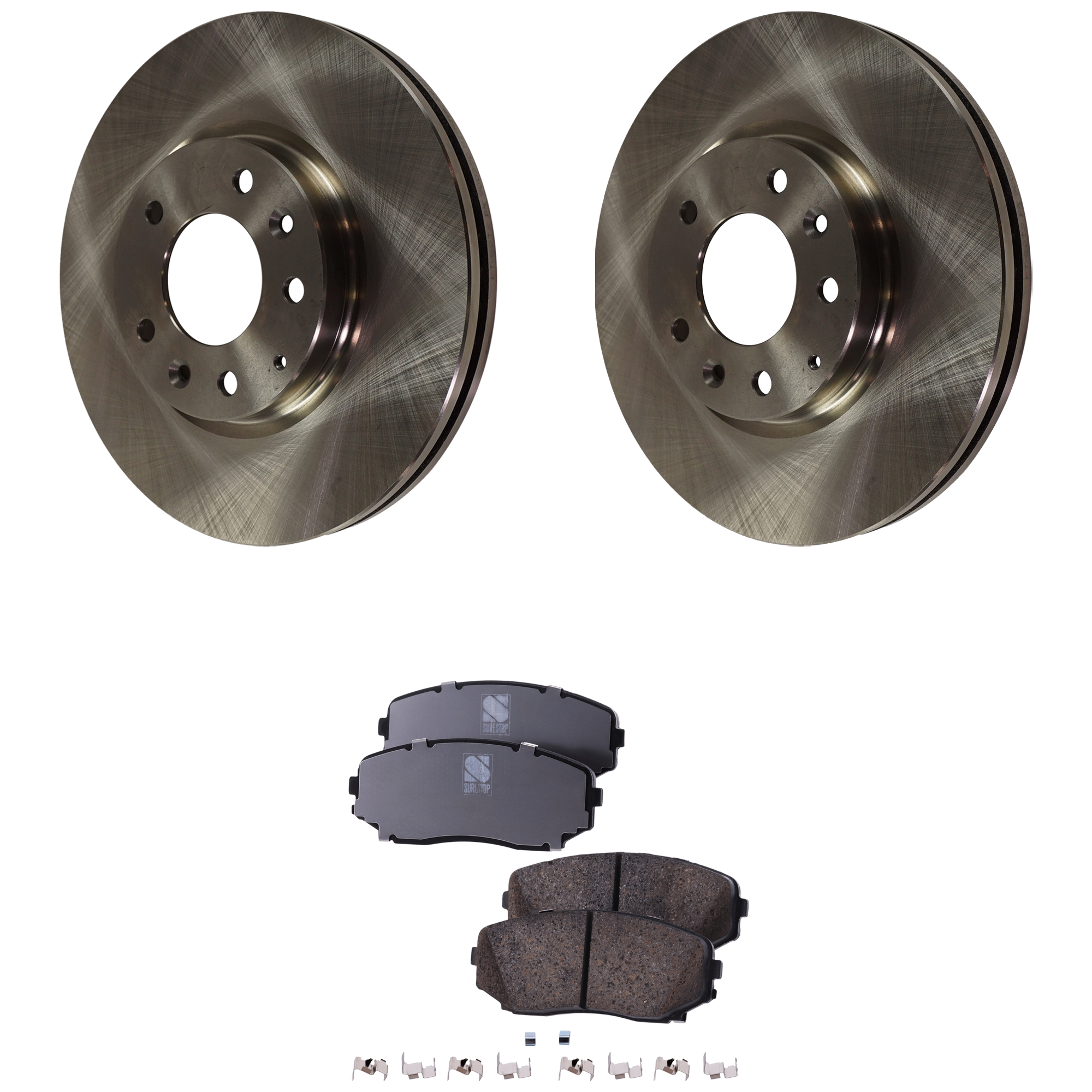 AM CX 7-07-12 FRONT BRAKE DISC AND PAD KIT 4 pc kit SKU KIT 091121-1438 OEM L2063325XA L2063325X 7T4Z2001A