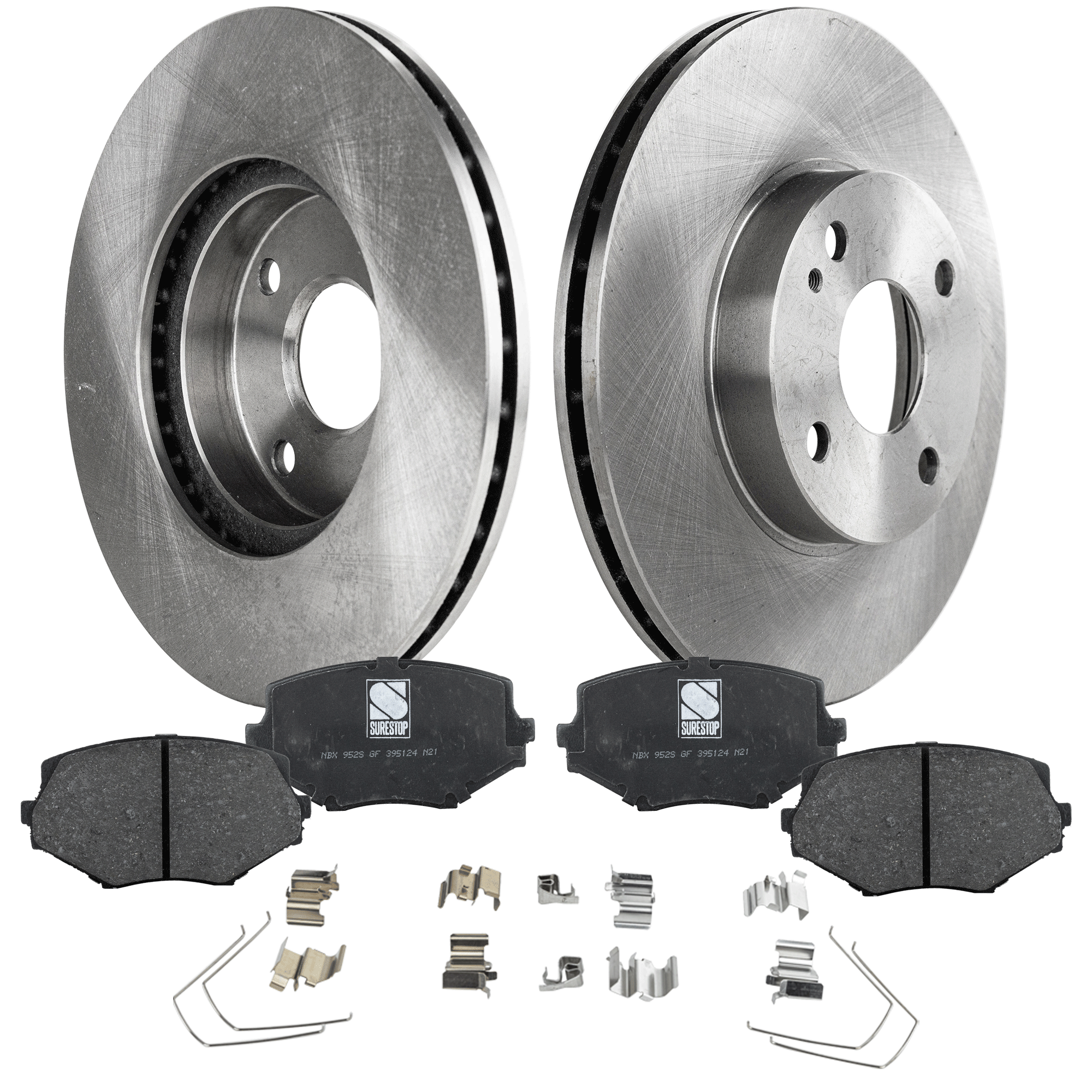 AM MIATA 94-02 FRONT BRAKE DISC AND PAD KIT 4 pc kit SKU KIT 091121-1441 OEM NA753325X N0263325X NA753325XC