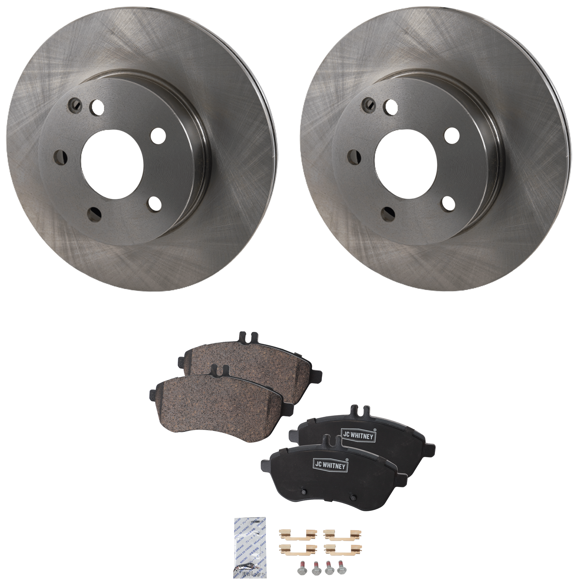 AM C300-08-12 C250-12-15 FRONT BRAKE DISC AND PAD KIT 4 pc kit SKU KIT 091121-1449 OEM 2044210912-0054200820-00542012