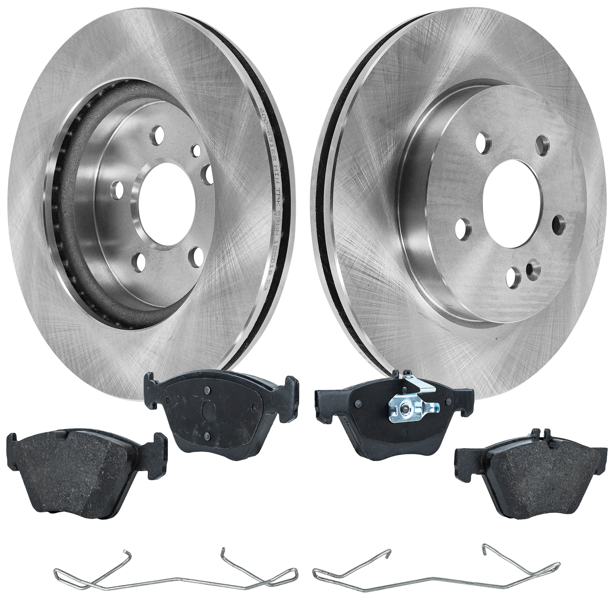 AM ML CLASS 98-05 FRONT BRAKE DISC AND PAD KIT 4 pc kit SKU KIT 091121-1470 OEM 1634210212-1634201220-16342012