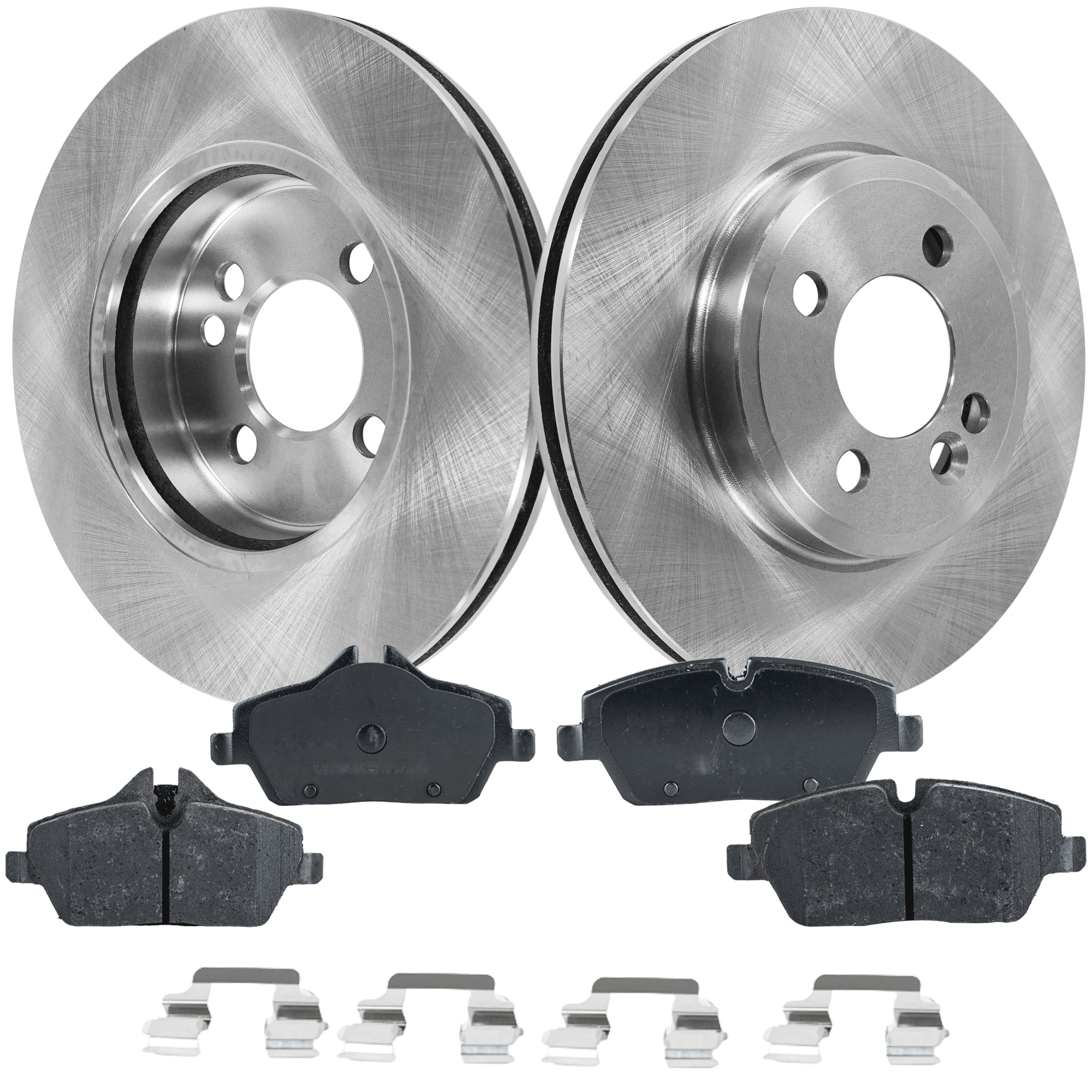 AM COOPER 07-15 FRONT BRAKE DISC AND PAD KIT 2 Wheel Set SKU KIT 091121-1477 OEM 3-411-677-498-534-110-000-000-000-000