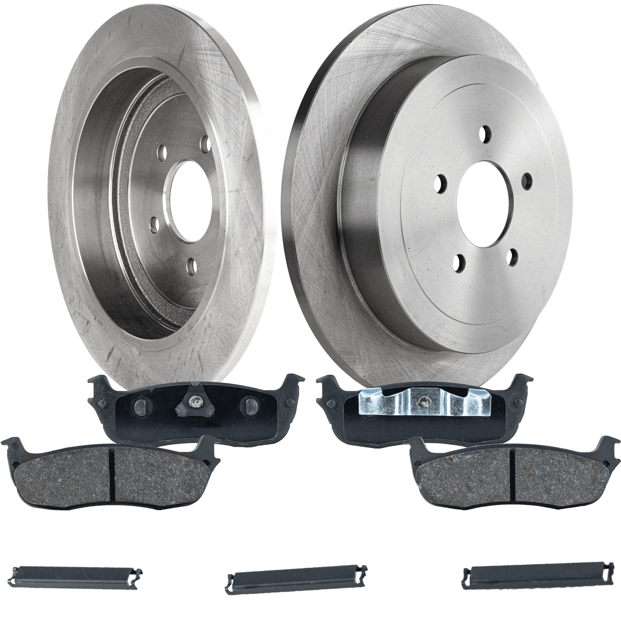 AM TOWN CAR 03-11 REAR BRAKE DISC AND PAD KIT 2 Wheel Set Plain Surface SKU KIT 091121-1483 OEM 3W1Z2C026BA F75Z2200BA 3W1Z220