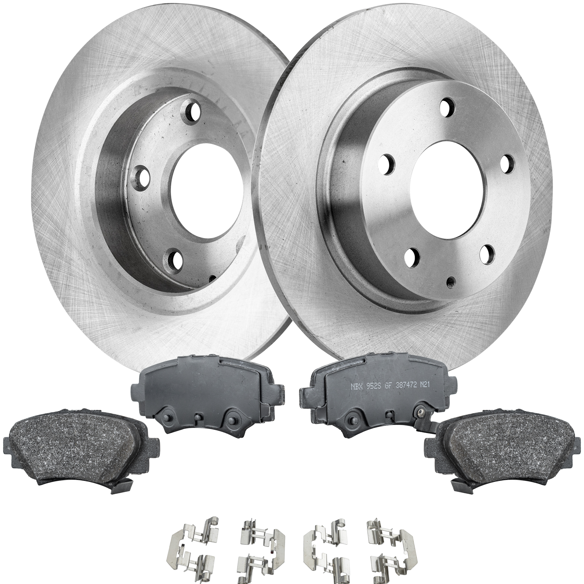 AM MAZDA 3-14-16 REAR BRAKE DISC AND PAD KIT 2 Wheel Set SKU KIT 091121-1487 OEM 44787-0833586-60080049-981500R