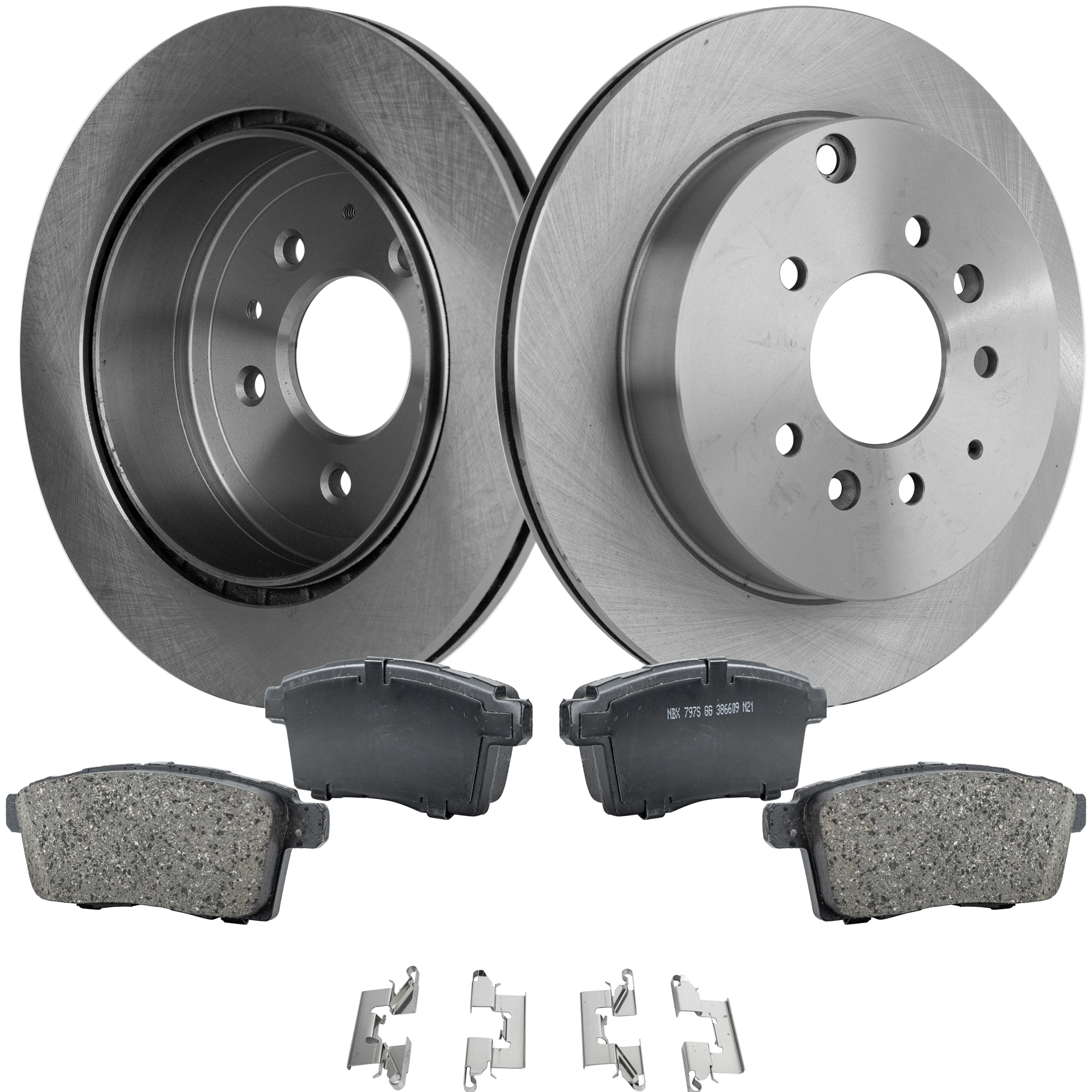 AM CX 7-07-12 REAR BRAKE DISC AND PAD KIT 2 Wheel Set SKU KIT 091121-1495 OEM L20626251B 7T4Z2200A 8T4Z2200A