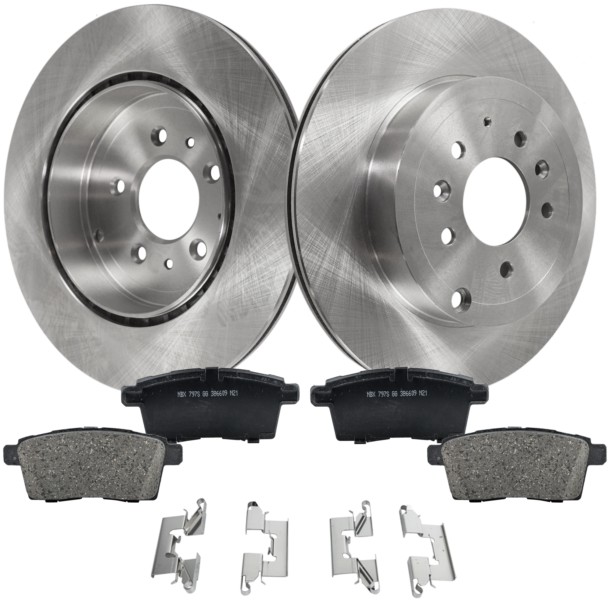 AM CX 9-07-15 REAR BRAKE DISC AND PAD KIT 4 pc kit SKU KIT 091121-1496 OEM L23226251B TD1126251-7T4Z2200A