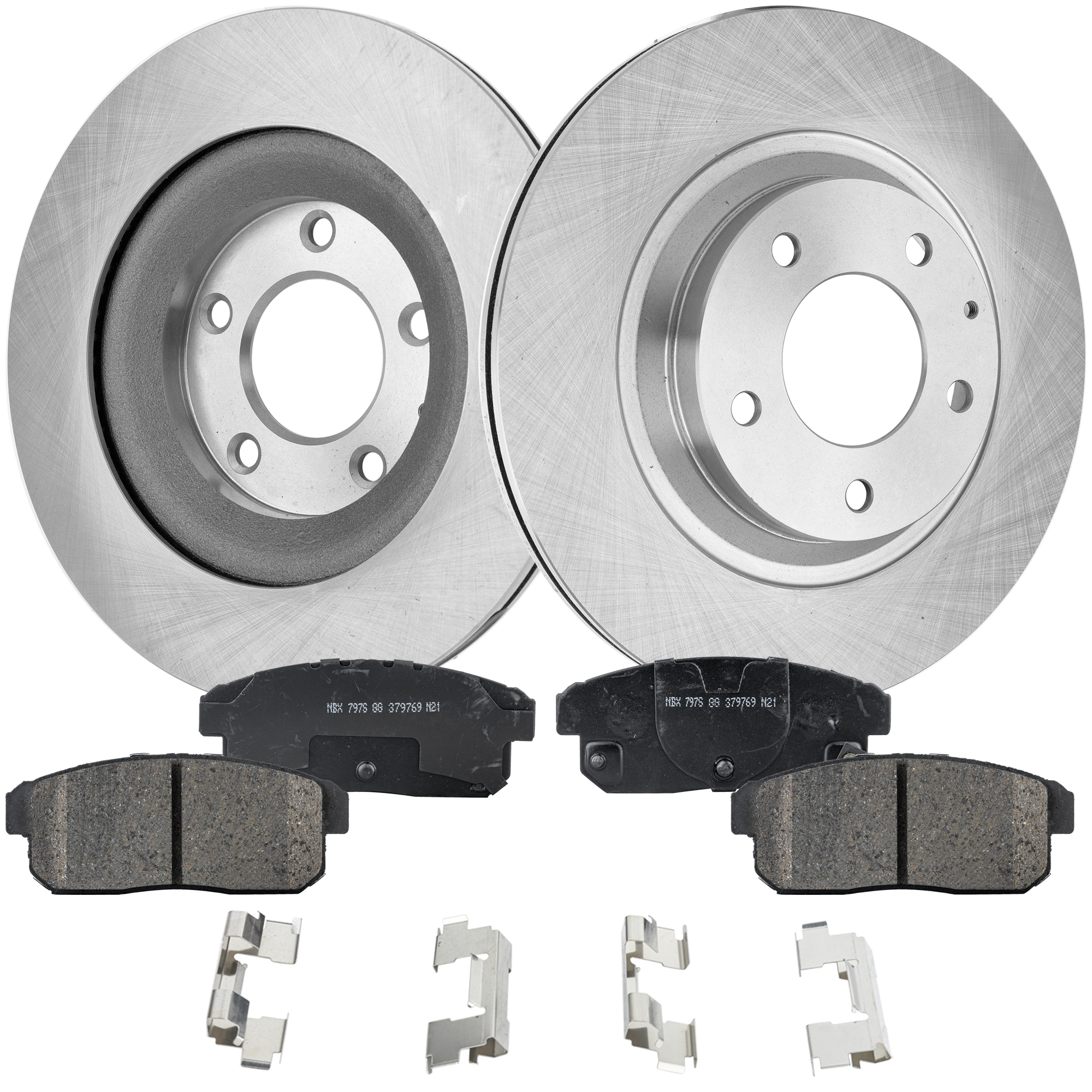 AM RX 8-04-11 REAR BRAKE DISC AND PAD KIT 4 pc kit SKU KIT 091121-1503 OEM F15126251A F15226251 F15226251