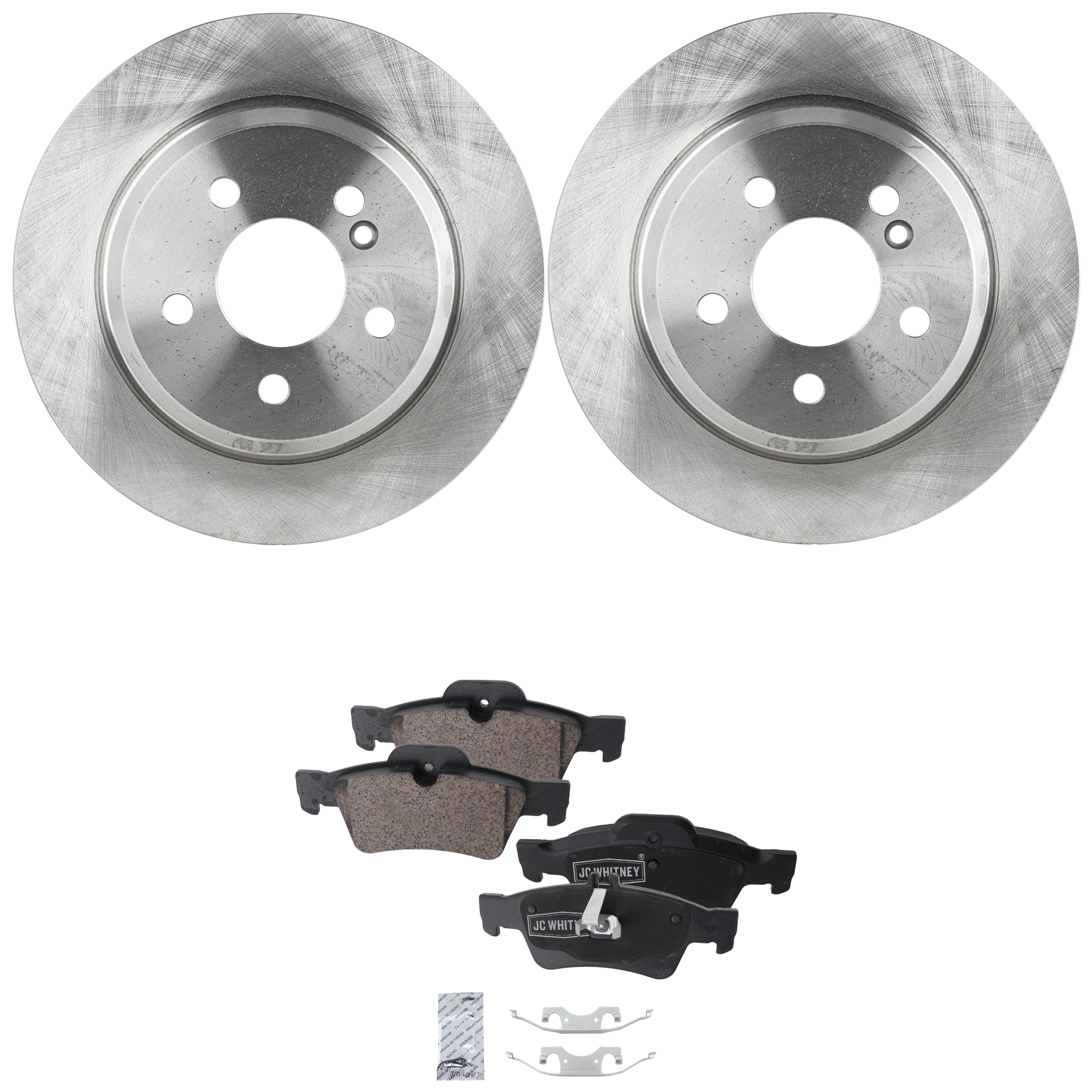 AM E CLASS 03-09 REAR BRAKE DISC AND PAD KIT 4 pc kit SKU KIT 091121-1519 OEM 2114230712-000423101207-000423