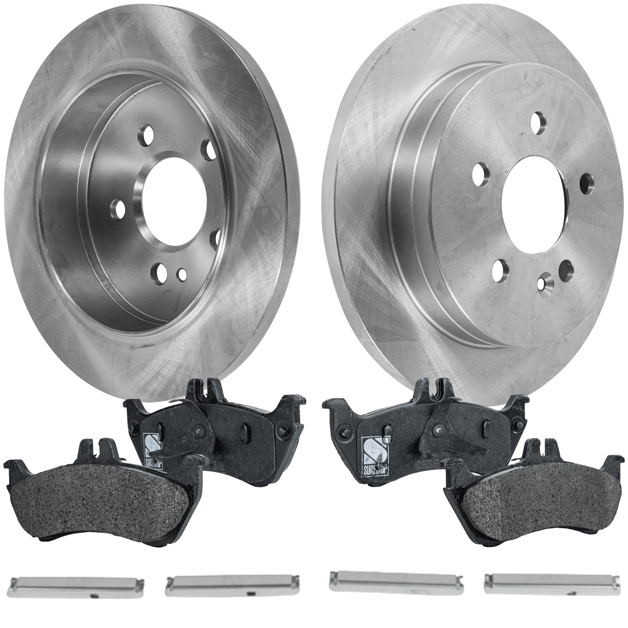 AM ML CLASS 98-05 REAR BRAKE DISC AND PAD KIT 2 Wheel Set SKU KIT 091121-1525 OEM 1634210112-1634200520
