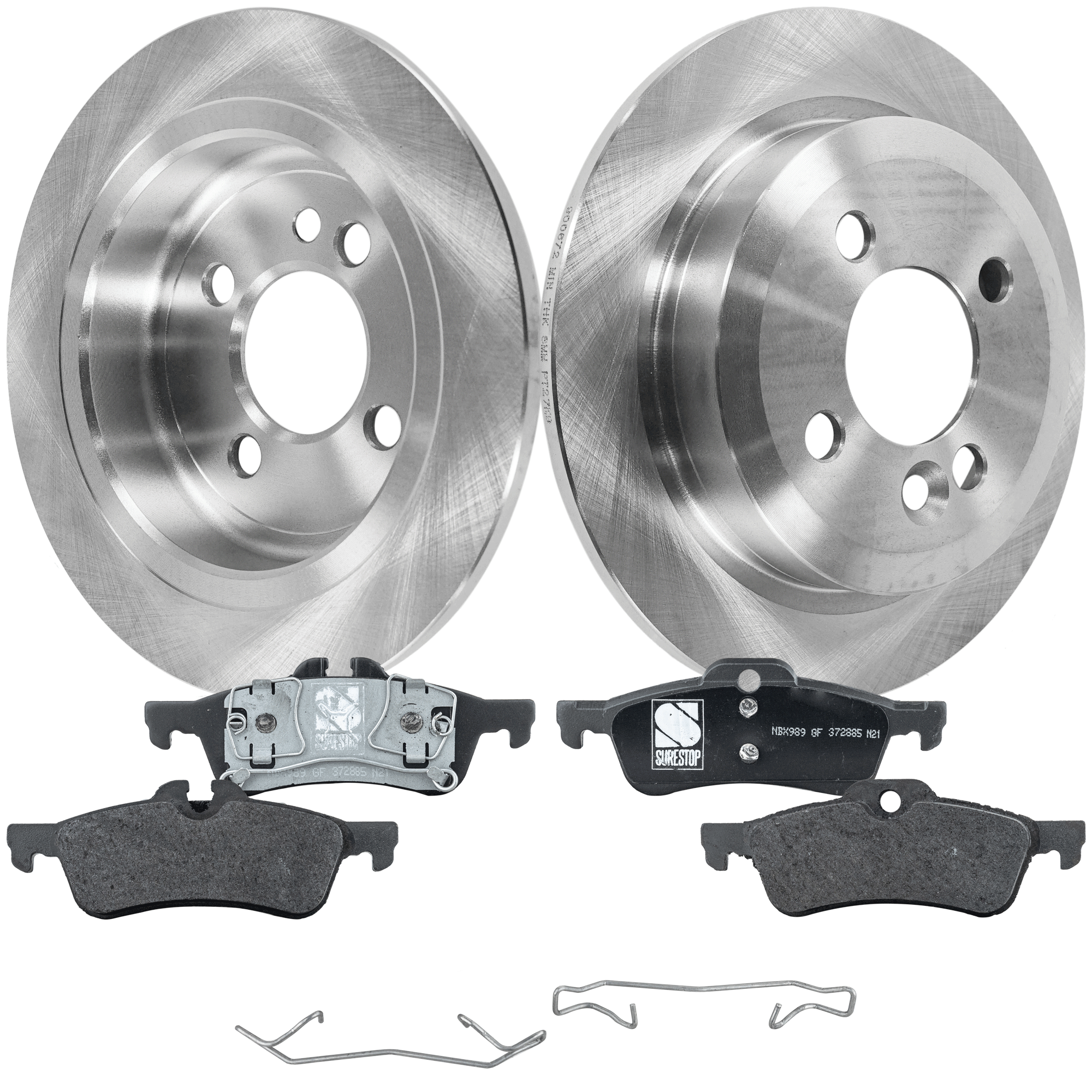 AM COOPER 07-08 REAR BRAKE DISC AND PAD KIT 4 pc kit SKU KIT 091121-1532 OEM 34216774987-34216762871-342167