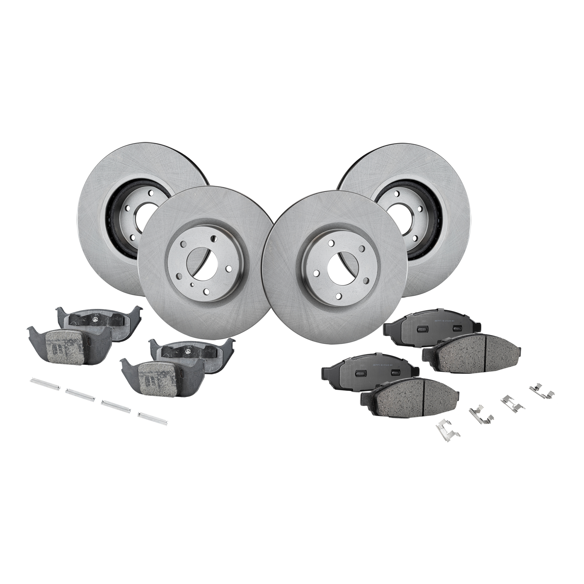 AM AVIATOR 03-05 FRONT AND REAR BRAKE DISC AND PAD KIT 4 Wheel Set Plain Surface SKU KIT 091121-1535 OEM 2C5Z2C026AA 54115-48880166-600
