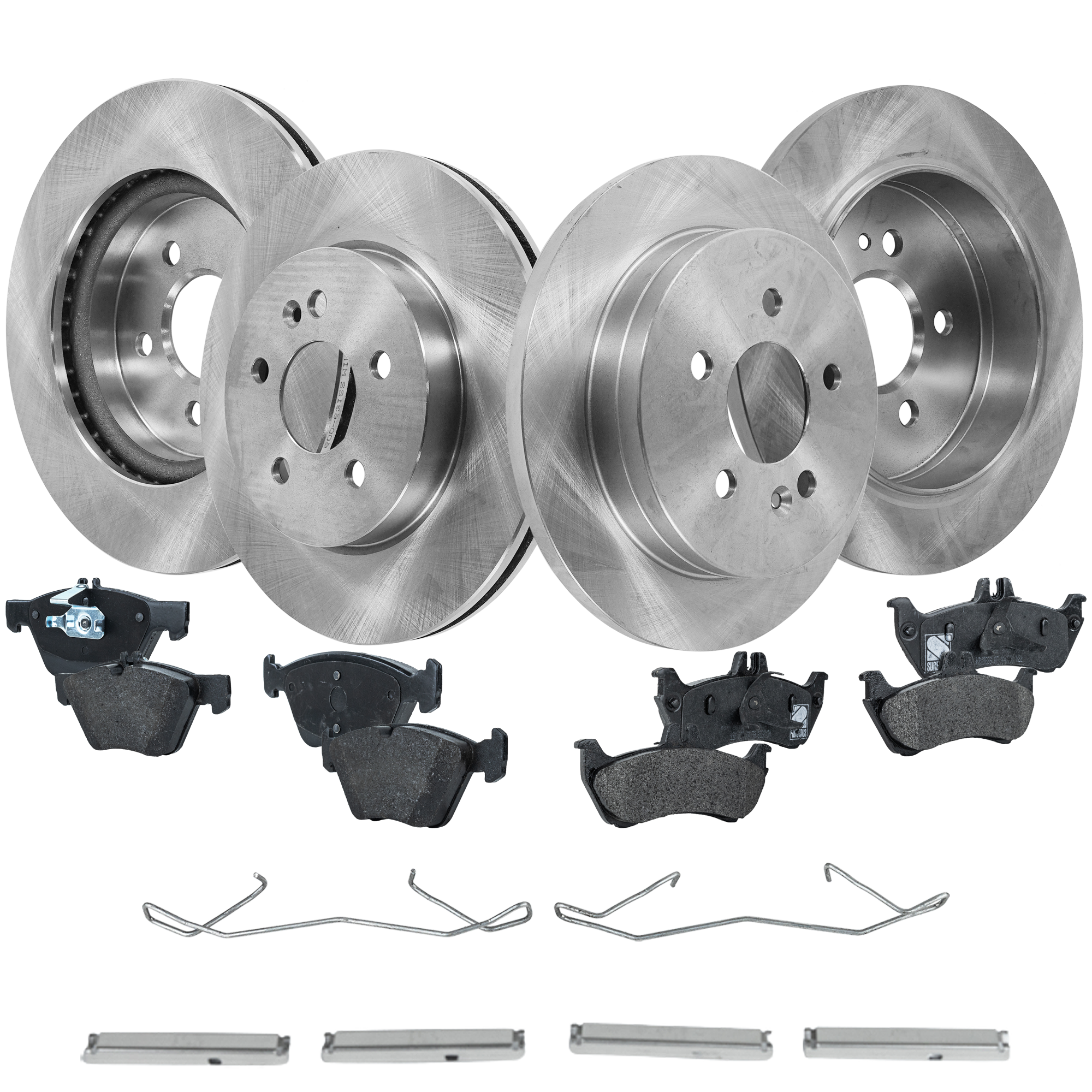 AM ML CLASS 98-05 FRONT AND REAR BRAKE DISC AND PAD KIT 4 Wheel Set SKU KIT 091121-1564 OEM 1634210112-1634210212-16342005