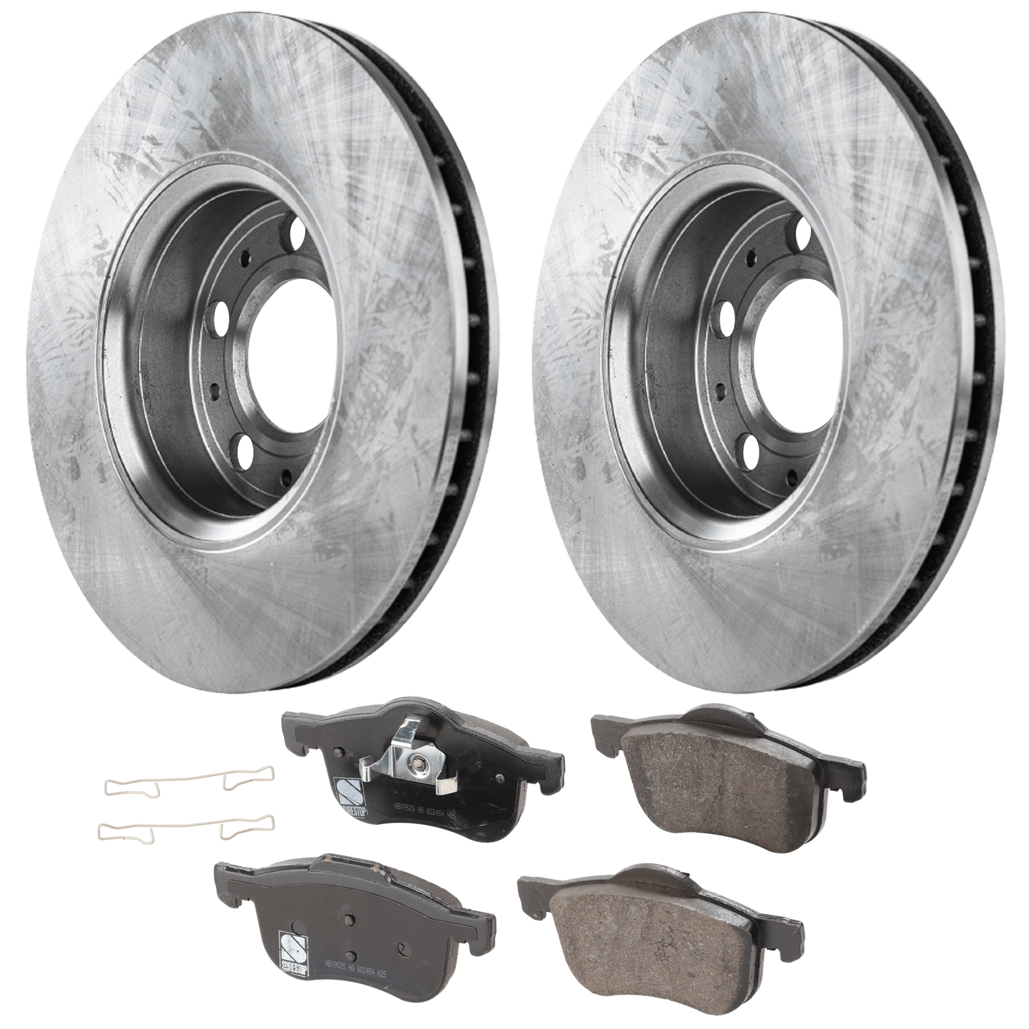 AM S80-99-06 S60-01-09 FRONT BRAKE DISC AND PAD KIT 4 pc kit SKU KIT 091121-1613 OEM 2724032-2724010-2743350-312625