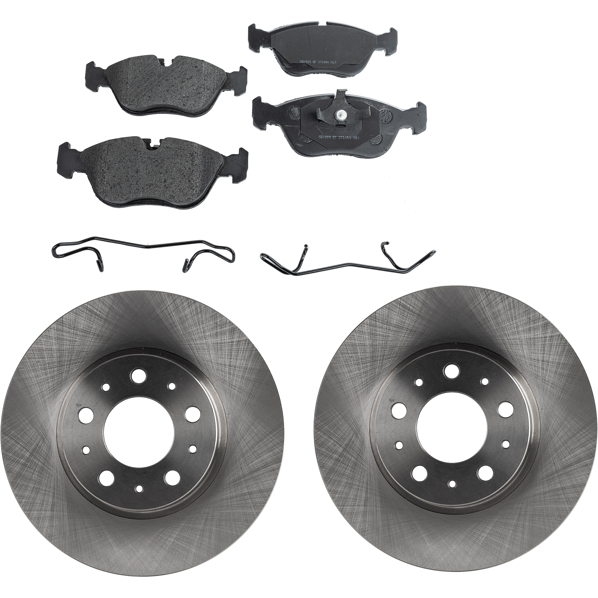 AM VOLVO 850-94-97 C70-98-04 FRONT BRAKE DISC AND PAD KIT 2 Wheel Set SKU KIT 091121-1616 OEM 2717882-2715870-2718590