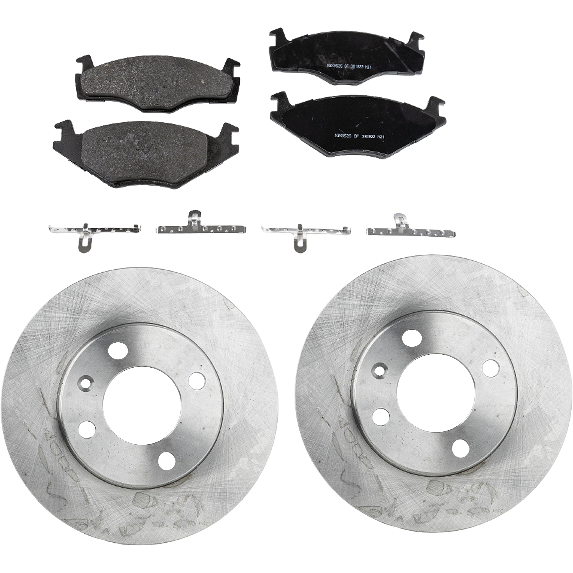 AM SCIROCCO 84-89 CABRIOLET 85-93 FRONT BRAKE DISC AND PAD KIT 2 Wheel Set SKU KIT 091121-1621 OEM 841615301-321615301A 321615301