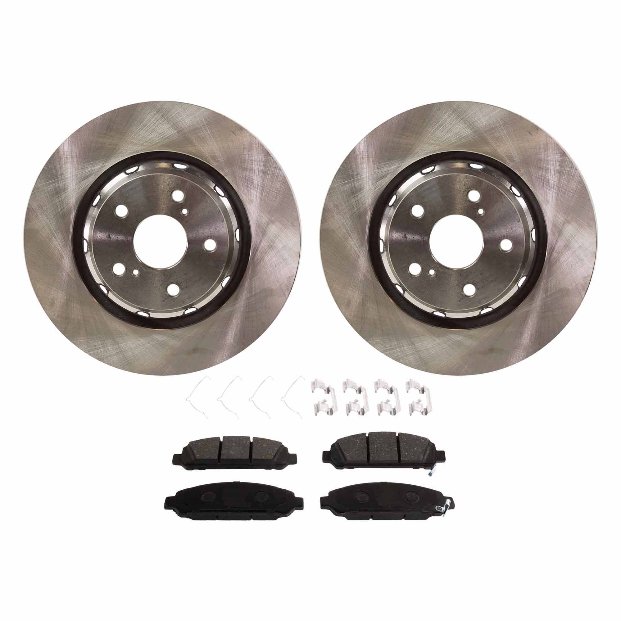 AM VENZA 09-15 FRONT BRAKE DISC AND PAD KIT 2 Wheel Set Plain Surface SKU KIT 091121-1631 OEM 435120T010-044650T010
