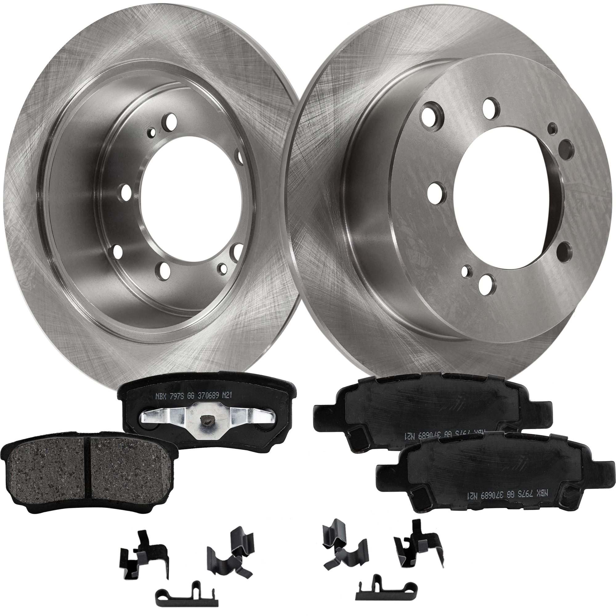 AM LANCER 04-06 OUTLANDER 05-06 REAR BRAKE DISC AND PAD KIT 4 pc kit SKU KIT 091121-1636 OEM MB895200 MB928716-5191271AA 51