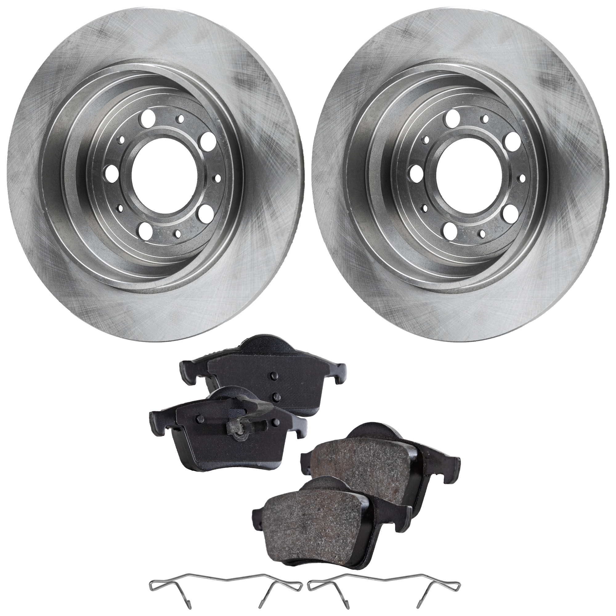 AM S80-99-06 S60-01-09 REAR BRAKE DISC AND PAD KIT 4 pc kit SKU KIT 091121-1655 OEM 9434167-2713340-2723990-274334