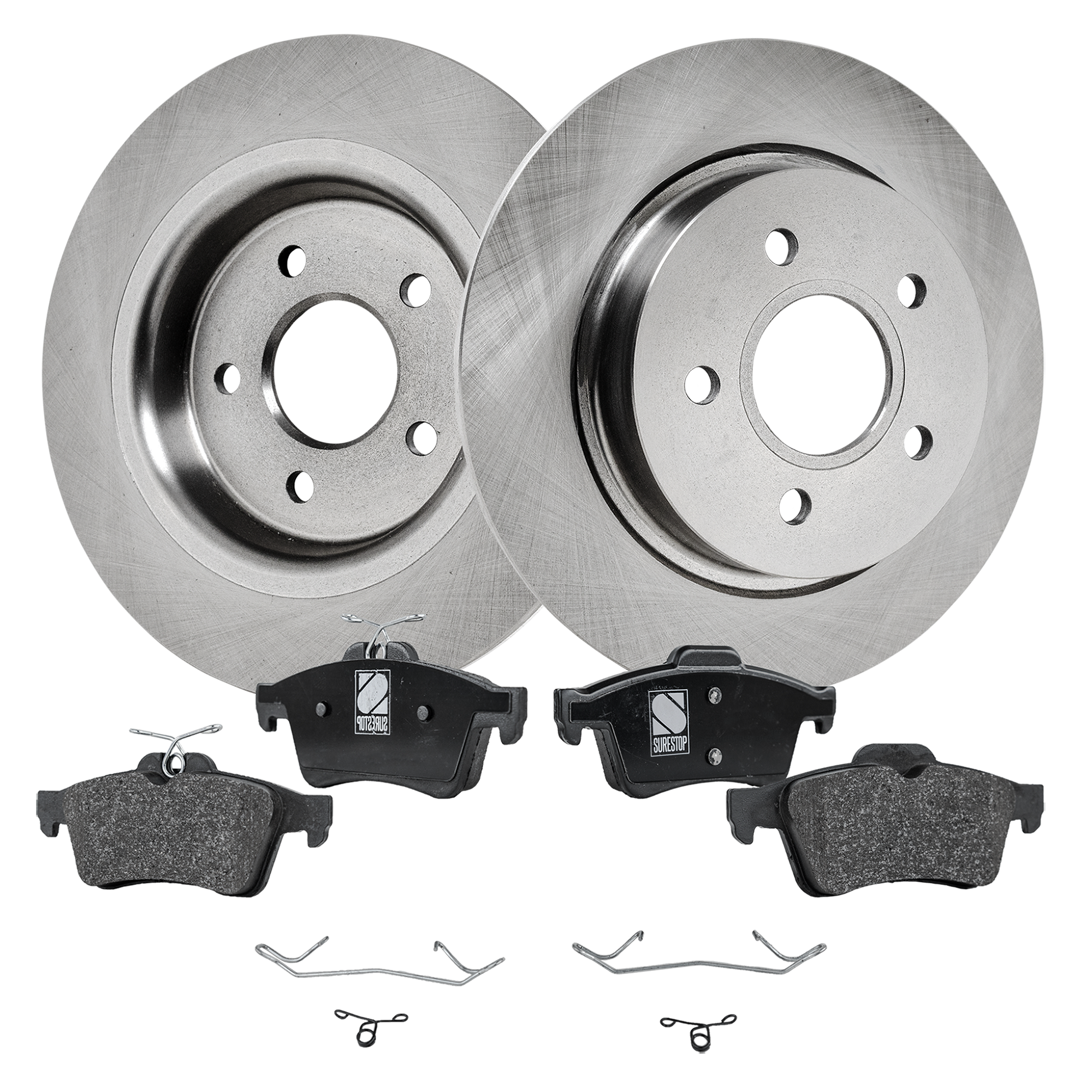 AM S40-04-11 C70-06-13 REAR BRAKE DISC AND PAD KIT 4 pc kit SKU KIT 091121-1656 OEM 12039039-13322091-15271565-160
