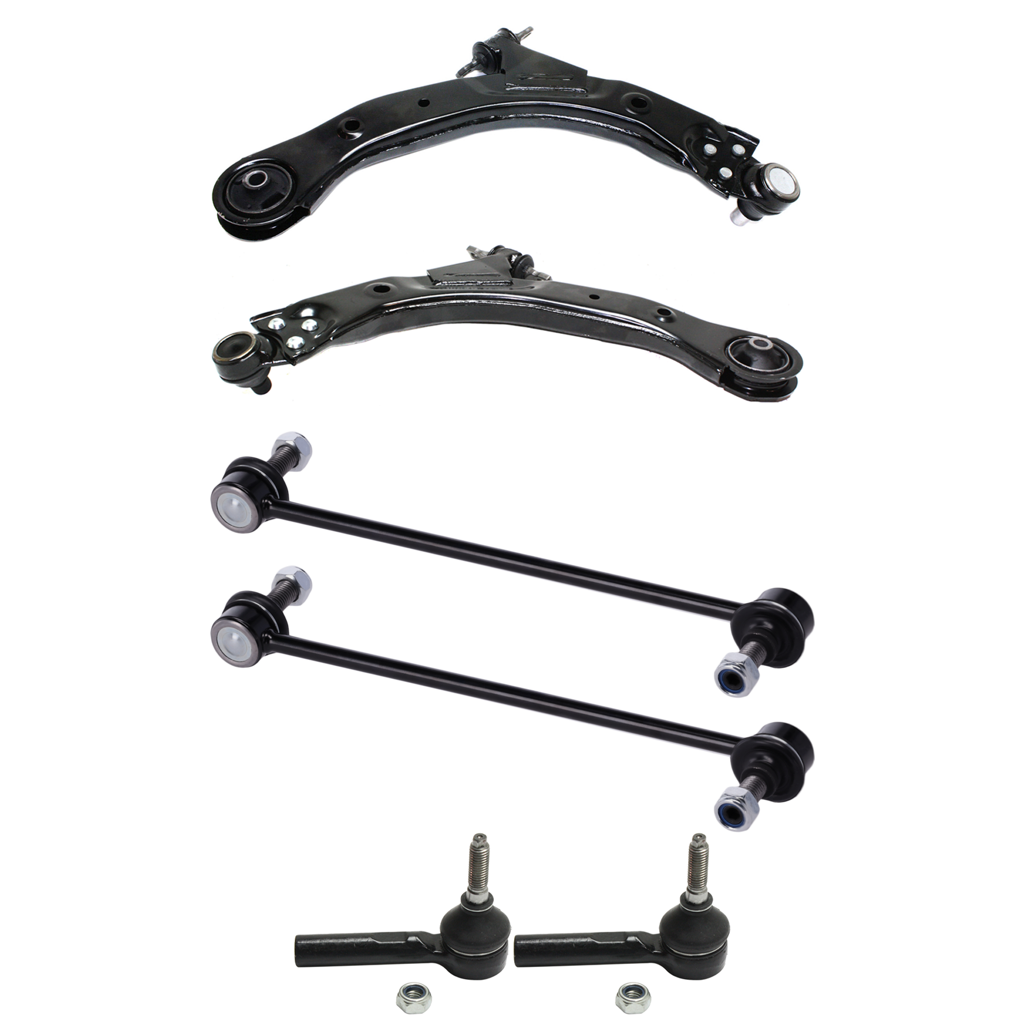 AM COBALT 05-10 G5-07-09 HHR 08-09 FRONT CONTROL ARM KIT RH AND LH Lower w ball joint s 6 pc Kit with Sway Bar Link and Tie Rod End SKU KIT 091217-06 OEM 25984680-25984681-20784686-269