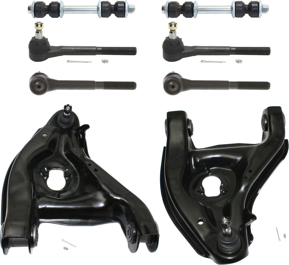 AM C2500-88-00 TAHOE 95-00 FRONT CONTROL ARM KIT RH AND LH Lower w ball joint s 8 pc Kit with Sway Bar Link and Tie Rod End SKU KIT 091217-14 OEM 15665555-15665554-310386-38600