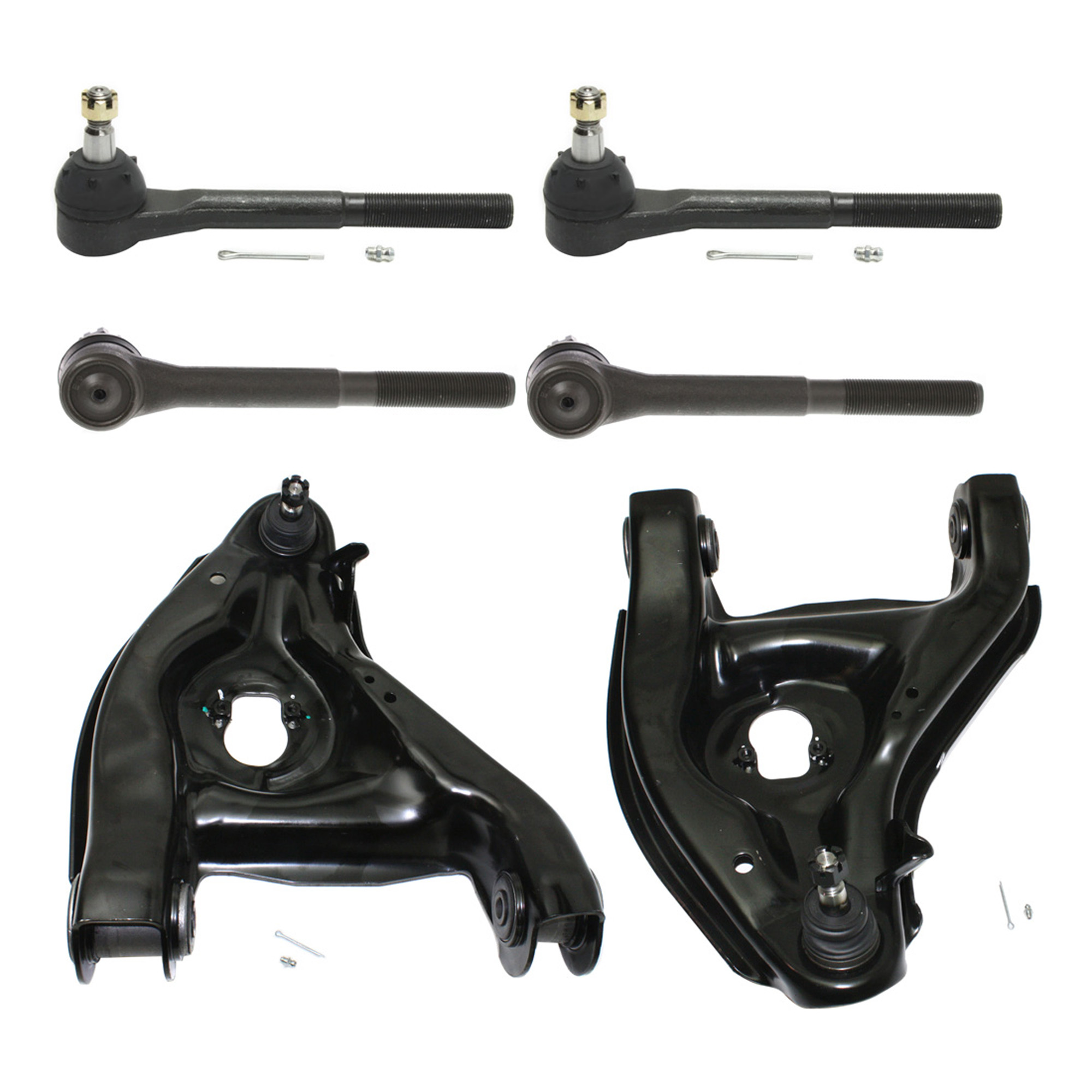 AM C1500-88-99 EXPRESS SAVANA VAN 96-02 FRONT CONTROL ARM KIT RH AND LH Lower w ball joint s 6 pc Kit with Tie Rod End SKU KIT 091217-21 OEM 15665555-15665554-310386-38600