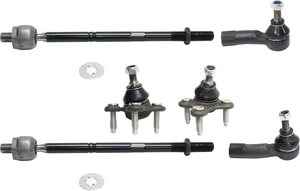 AM JETTA 05-18 FRONT SUSPENSION KIT RH AND LH 6 pc Kit with Ball Joints and Tie Rod Ends SKU KIT 091217-76 OEM 1015971-2601618-5051338-1K0407