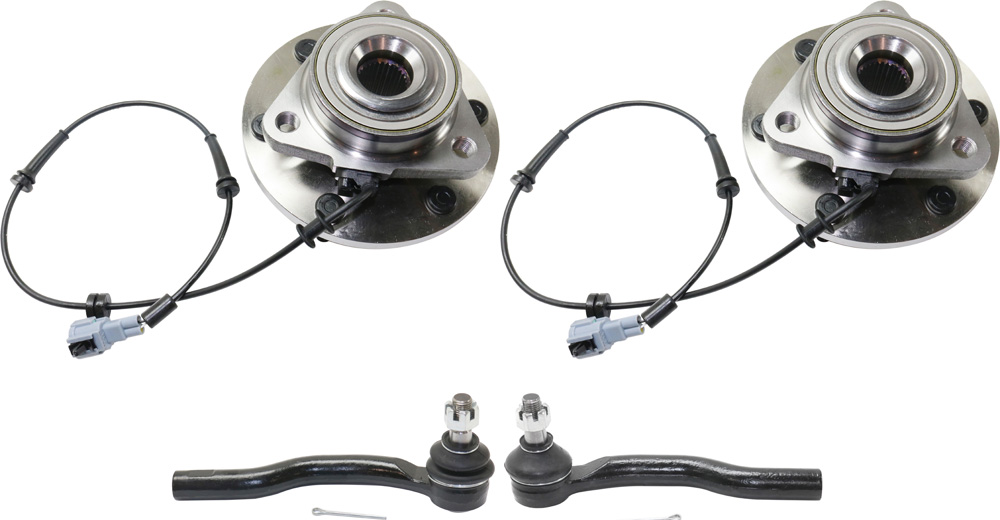AM ARMADA 05-07 QX56 TITAN 04-07 FRONT HUB ASSEMBLY RH AND LH 4 pc kit 6 Studs 6 in. x 6.75 in. Bolt Pattern w Tie Rod End SKU KIT 091218-03 OEM 402027S000-402027S100-485207S0
