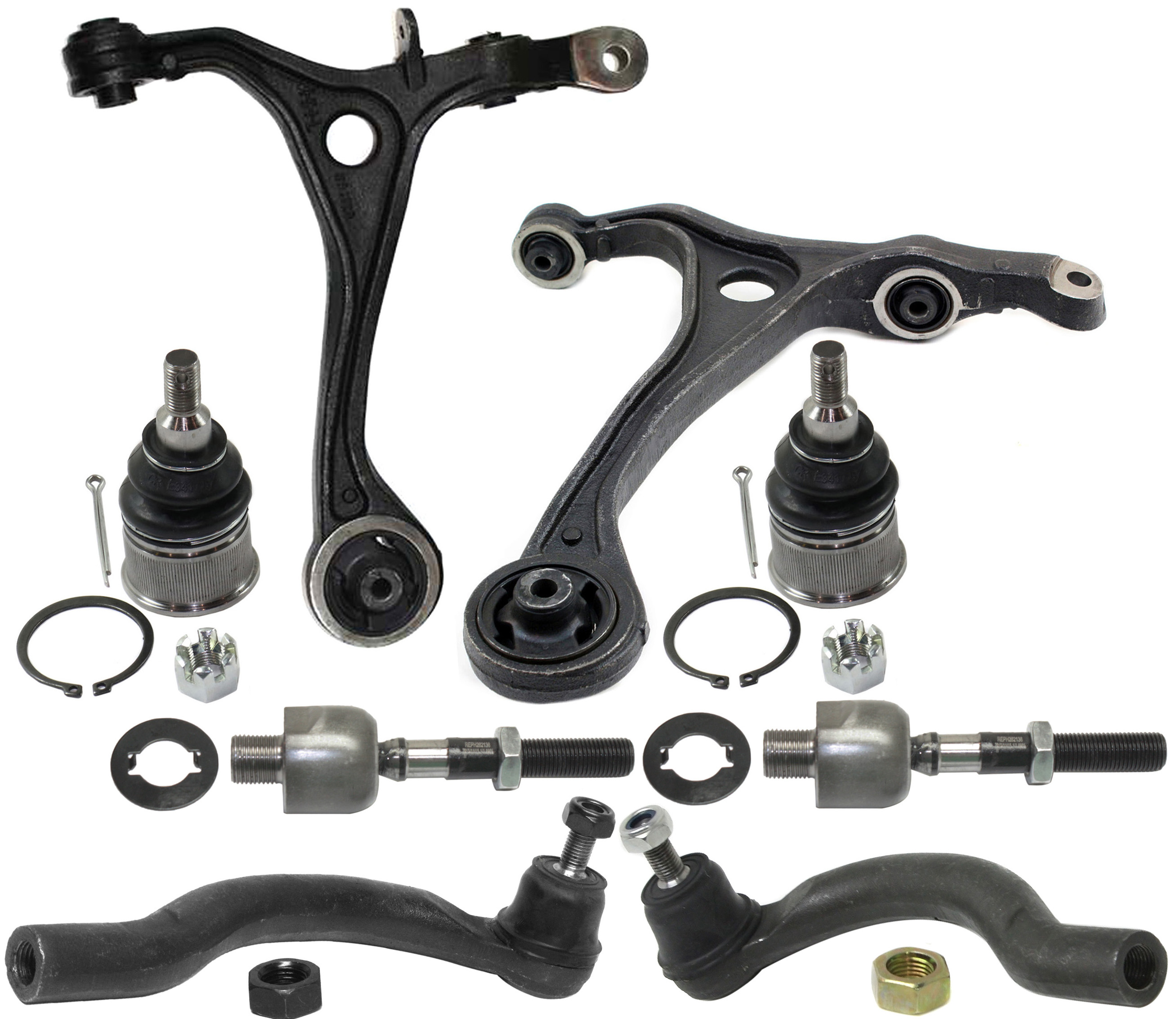 AM ACCORD 03-07 TSX 04-08 FRONT CONTROL ARM KIT RH AND LH Lower w ball joint s 8 pc Kit with Ball Joint and Tie Rod End SKU KIT 091218-15 OEM 1016526-2601662-2601797-505137