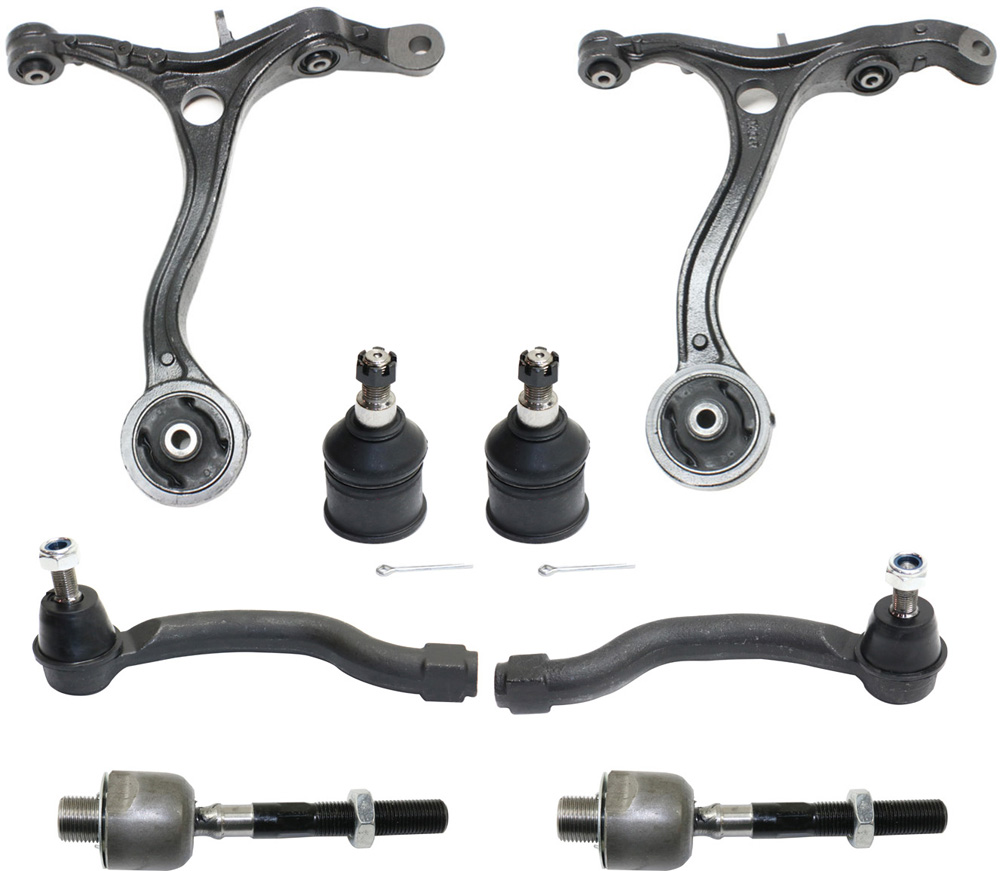 AM TSX 09-14 FRONT CONTROL ARM KIT RH AND LH Lower w ball joint s 8 pc Kit with Ball Joint and Tie Rod End SKU KIT 091218-19 Partslink HO4520101 HO4521101 OEM GS60503-51360TA0A00-51360TE1A0