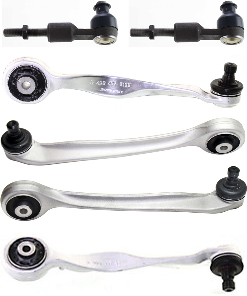 AM A4 A4 QUATTRO 96-05 FRONT CONTROL ARM KIT RH AND LH Upper Frontward and Rearward 6 pc Kit With ball joint s with Tie Rod Ends SKU KIT 091218-22 OEM 8E0407509A 8E0407510A 8E040751