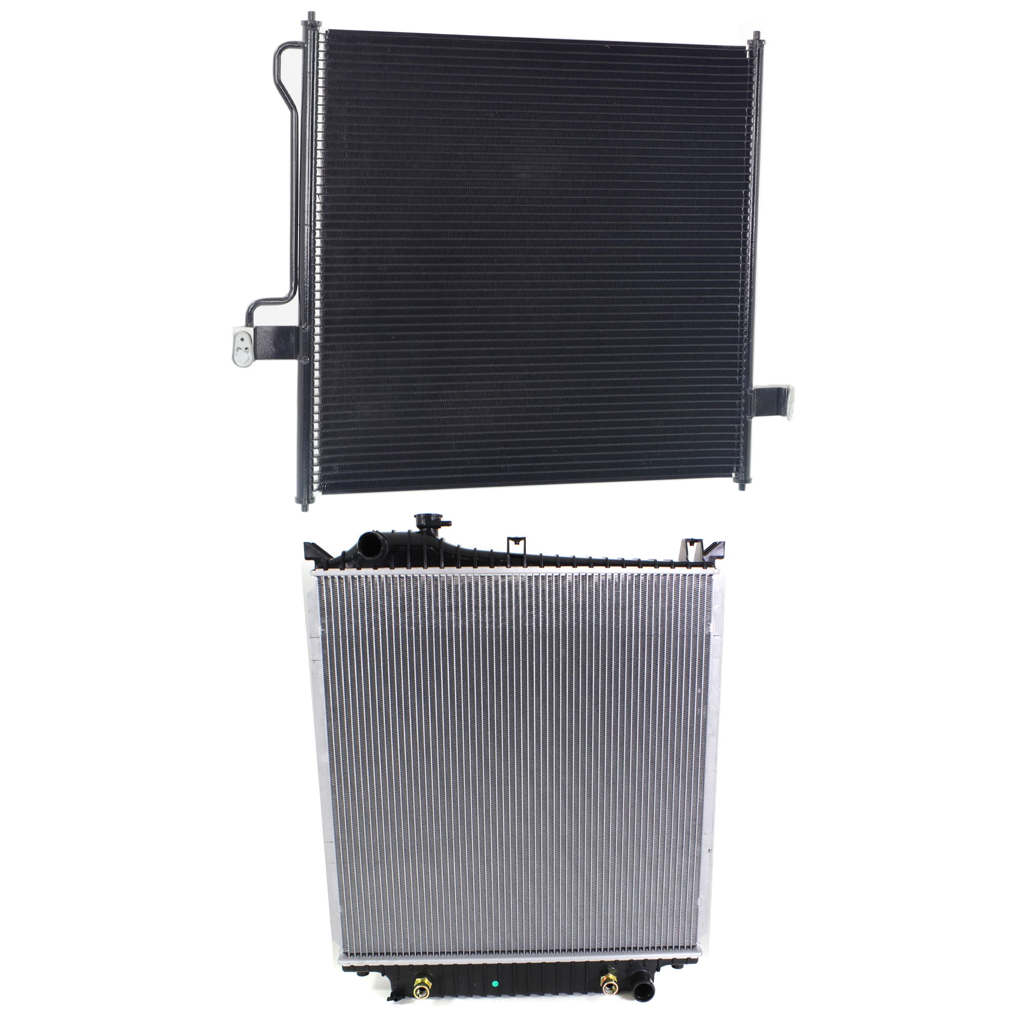 AM EXPLORER MOUNTAINEER 06-06 RADIATOR 2 pc kit 6-8 Cyl 4.0-4.6L Eng. with A C Condenser SKU KIT 091223-04 Partslink FO3010273 FO3030139 OEM 6L2Z8005AD 1L2Z19712AA