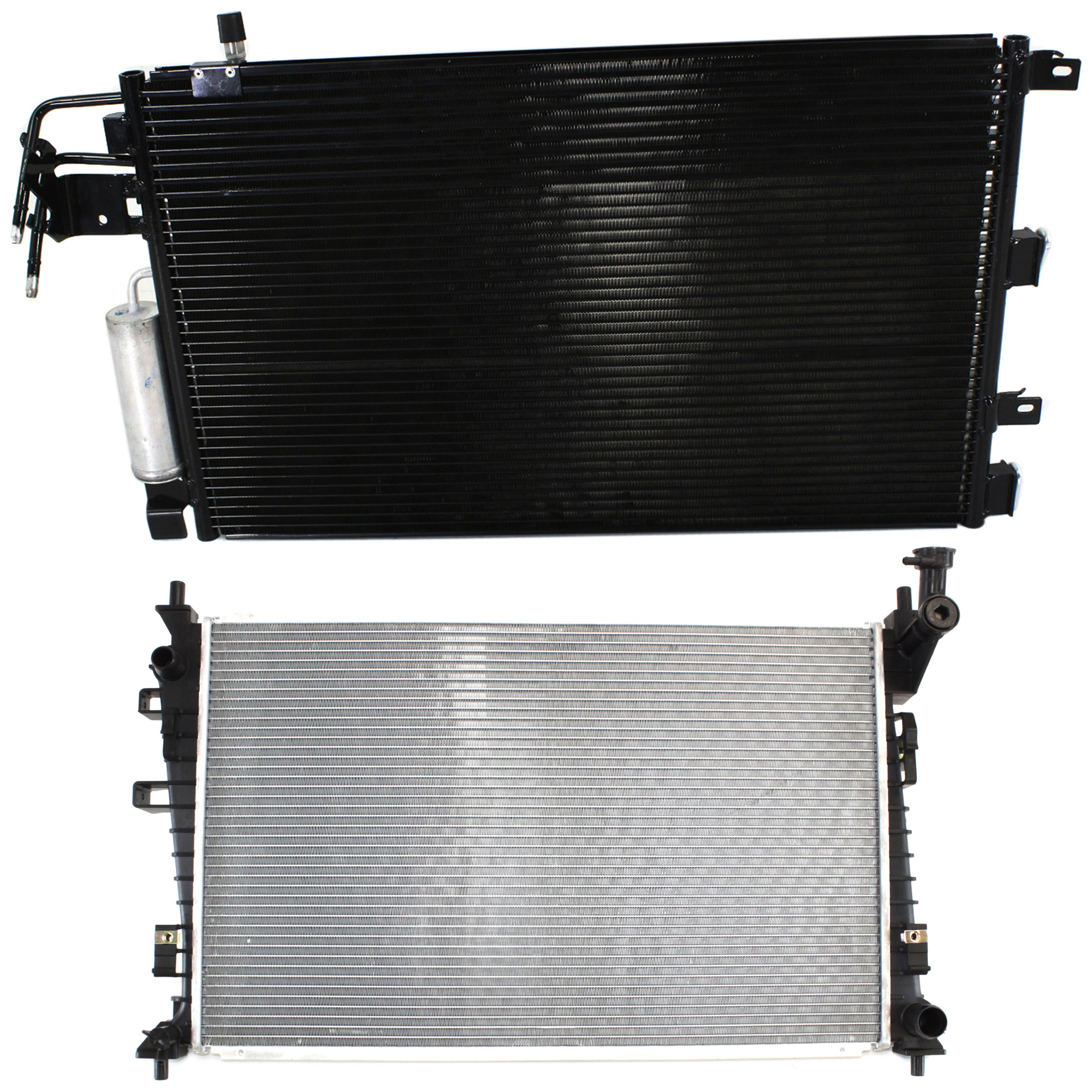 AM FOCUS 08-11 RADIATOR 2 pc kit Auto Trans 4 Cyl 2.0L Eng. with A C Condenser SKU KIT 091223-05 Partslink FO3010286 FO3030218 OEM 8S4Z8005A AS4Z19712A