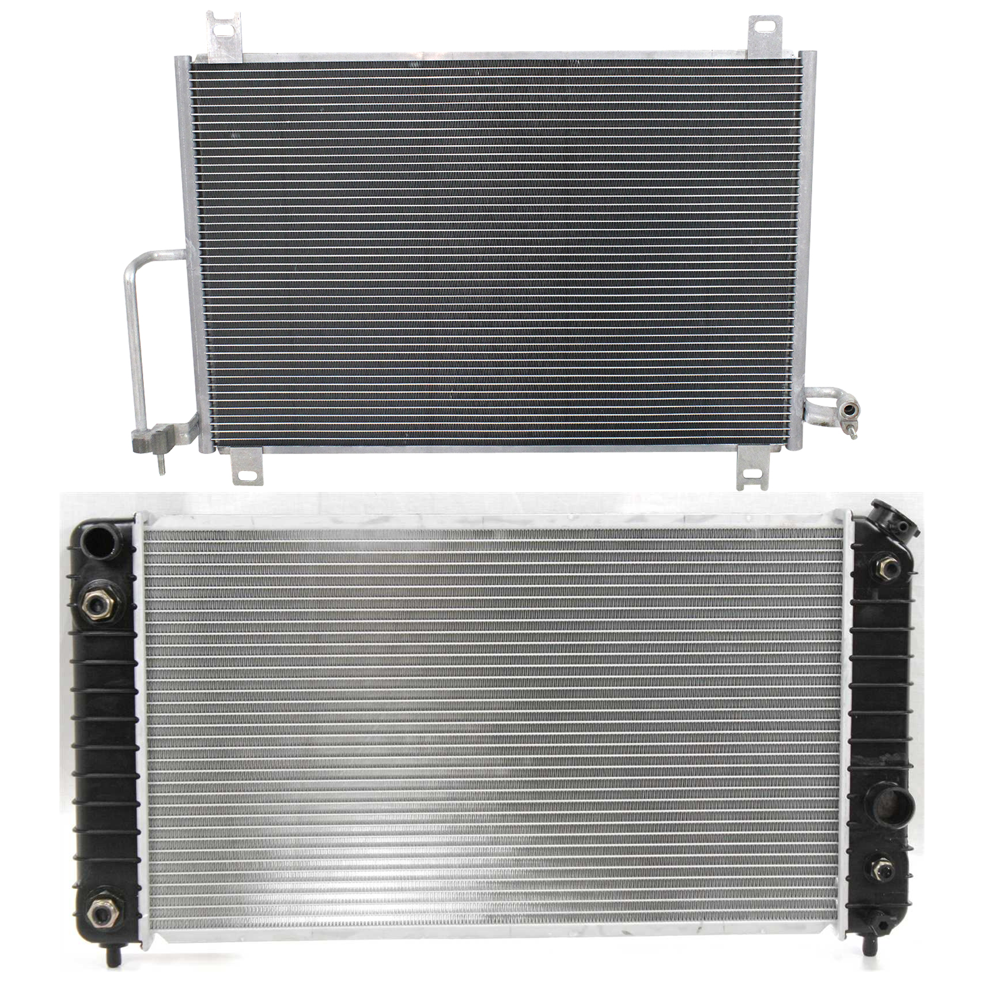 AM JIMMY 02-04 RADIATOR KIT 2 pc Kit Auto Trans 6 Cyl 4.3L Eng. with A C Condenser SKU KIT 091223-07 Partslink GM3010229 GM3030241 OEM 5-247-296-389-019-250
