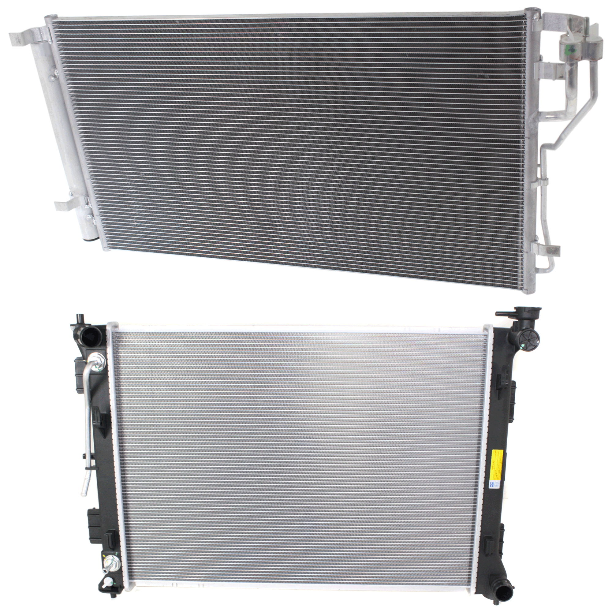 AM KIA OPTIMA 16-18 RADIATOR 2 pc kit 4 Cyl 2.4L Eng. with A C Condenser SKU KIT 091223-13 Partslink KI3010163 KI3030137 KI3030144 OEM 25310C1150-97606C1001-97606D50