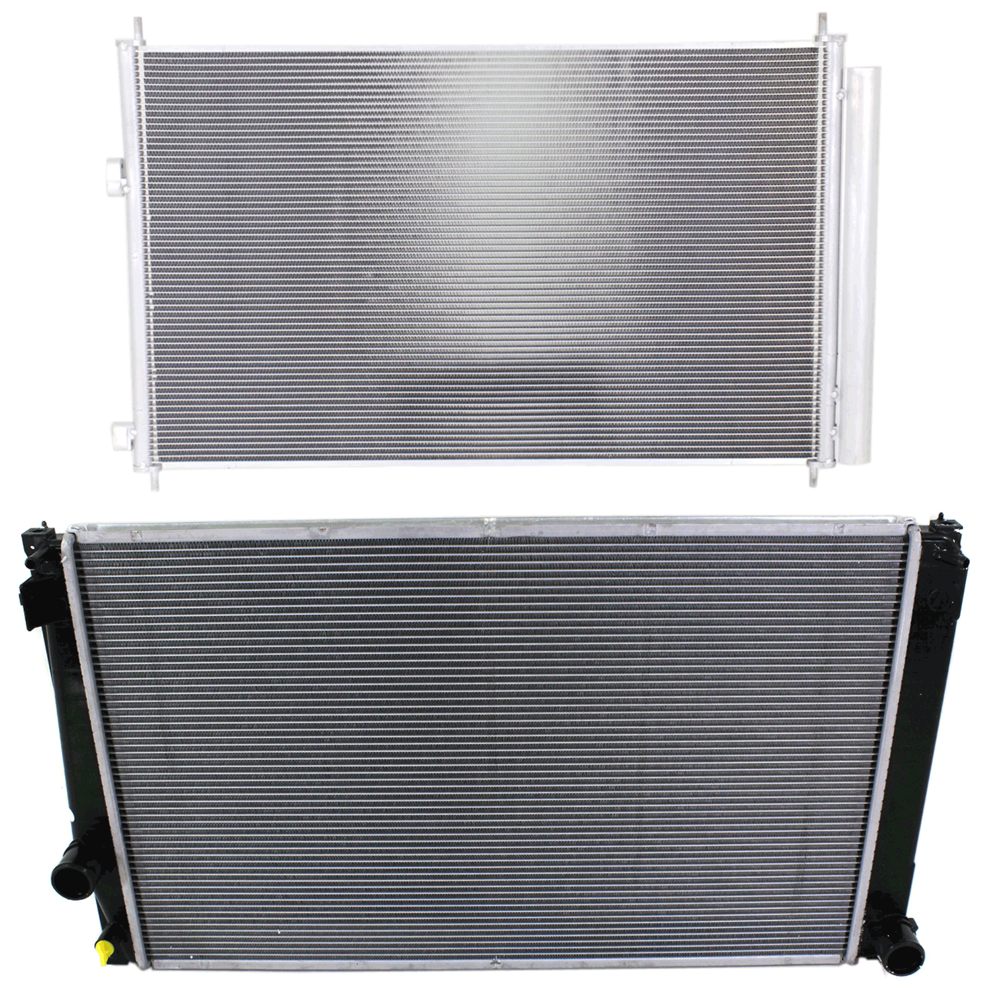 AM RAV4-06-12 RADIATOR 2 pc kit 4 Cyl 2.4L 2.5L Eng. with A C Condenser SKU KIT 091223-17 Partslink TO3010304 TO3030204 OEM 1640028570-884600R011
