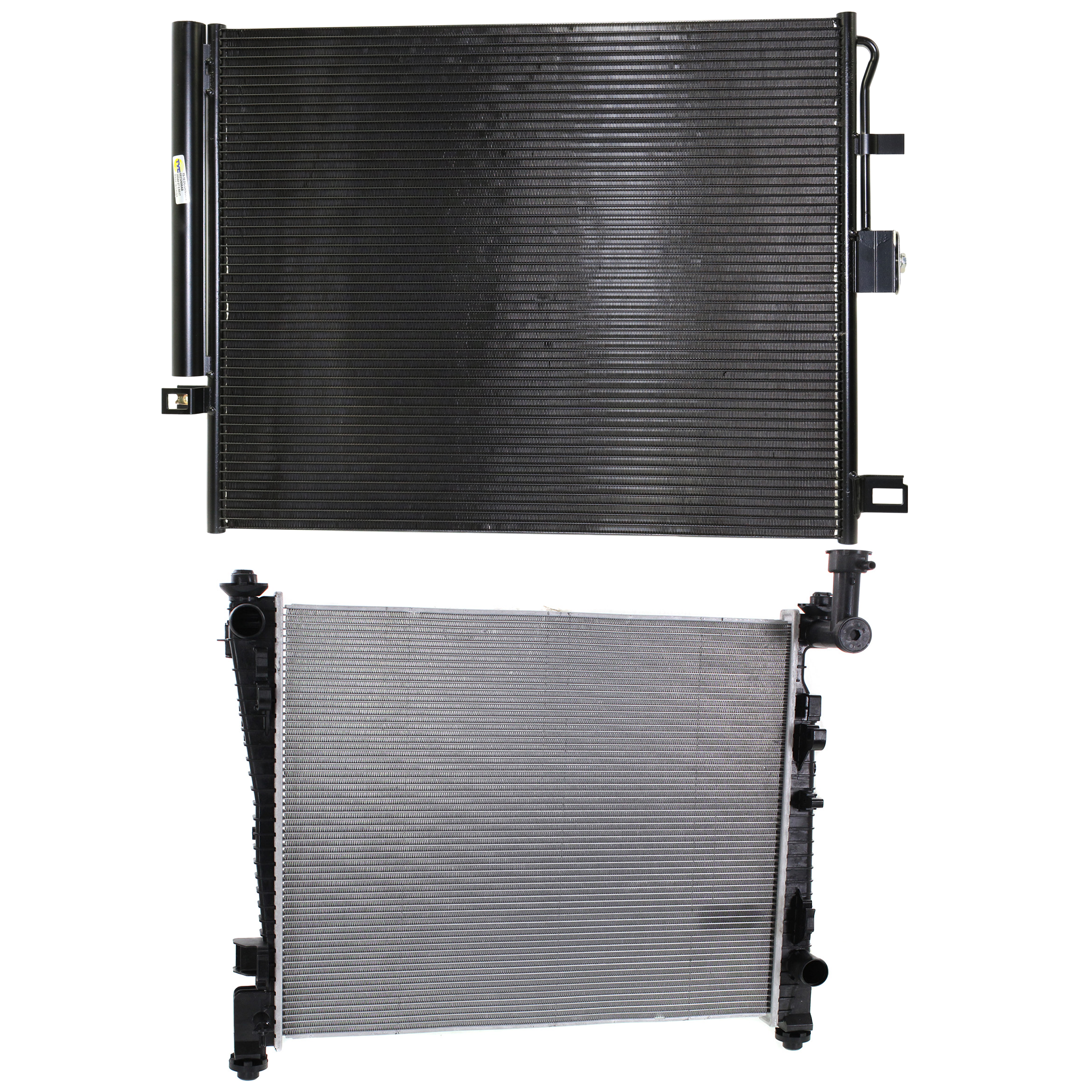 AM DURANGO 15-20 RADIATOR 2 pc kit Front 6-8 Cyl 3.6L 5.7L 6.4L Eng. with A C Condenser SKU KIT 091223-20 Partslink CH3010357 CH3030264 OEM 55038001AH 68232606AB
