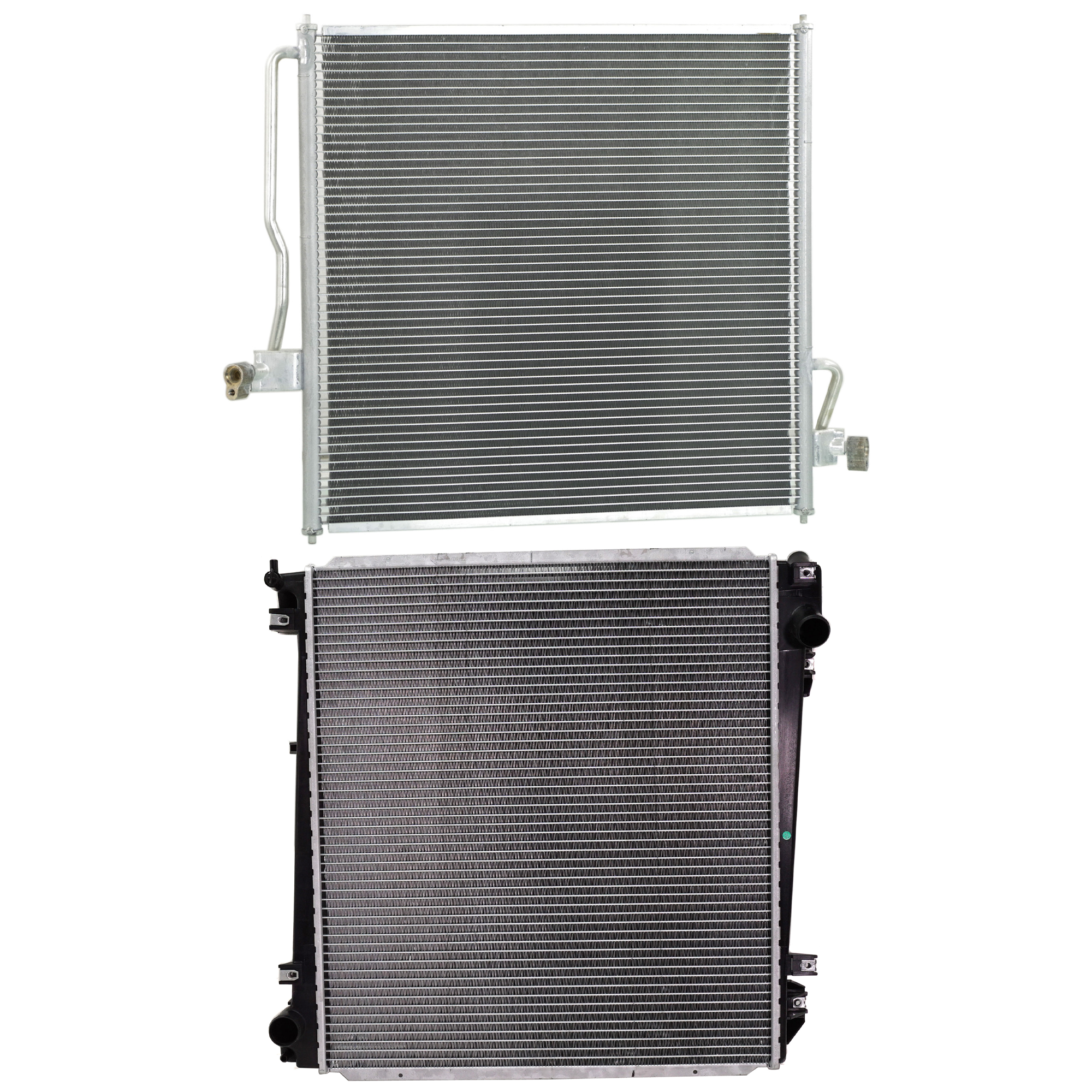 AM EXPLORER 02-03 RADIATOR 2 pc kit 6 Cyl 4.0L Eng. with A C Condenser SKU KIT 091223-22 Partslink FO3010146 FO3030141 OEM 3L2Z8005AA F87Z19712CA