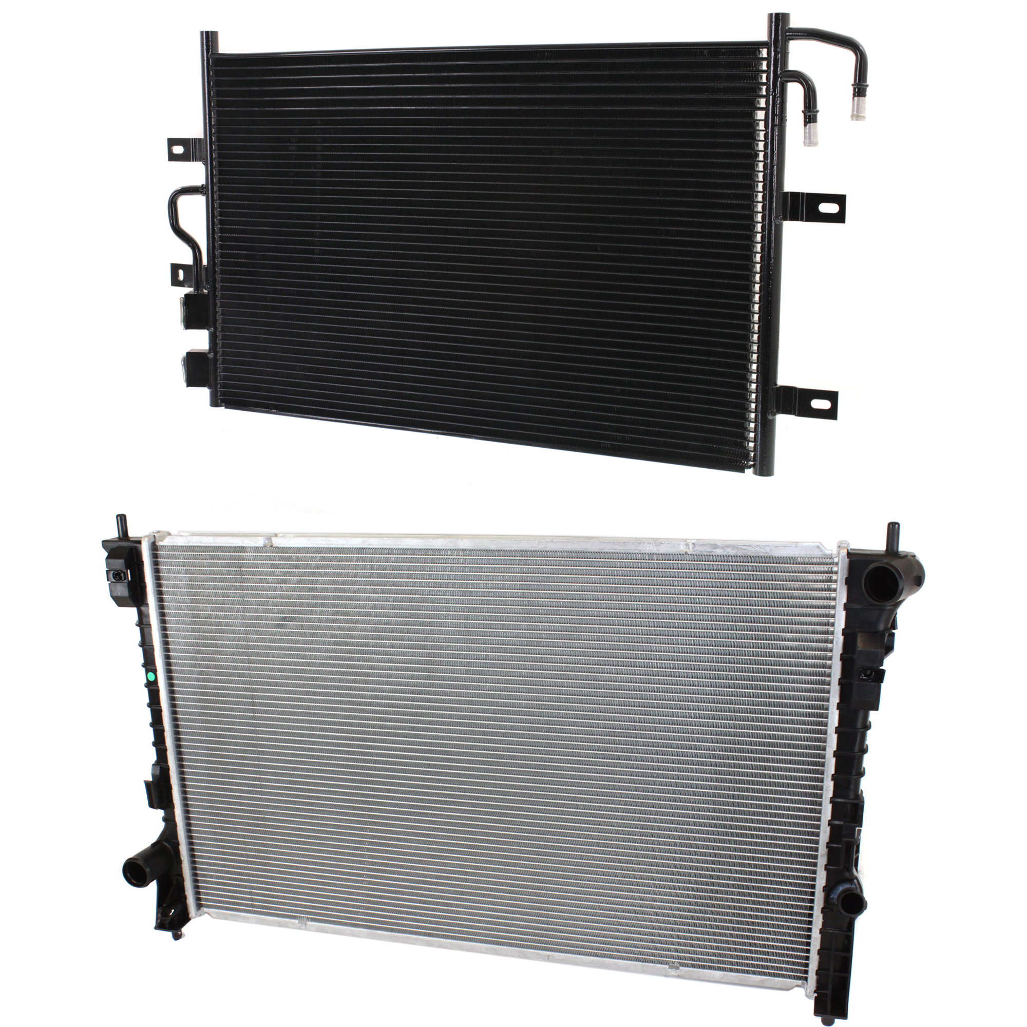 AM FLEX 12-12 RADIATOR Aluminum Core 6 Cyl 3.5L Eng. 2 pc kit with A C Condenser SKU KIT 091223-25 Partslink FO3010276 FO3030229 OEM 7T4Z8005A BA8Z19712A