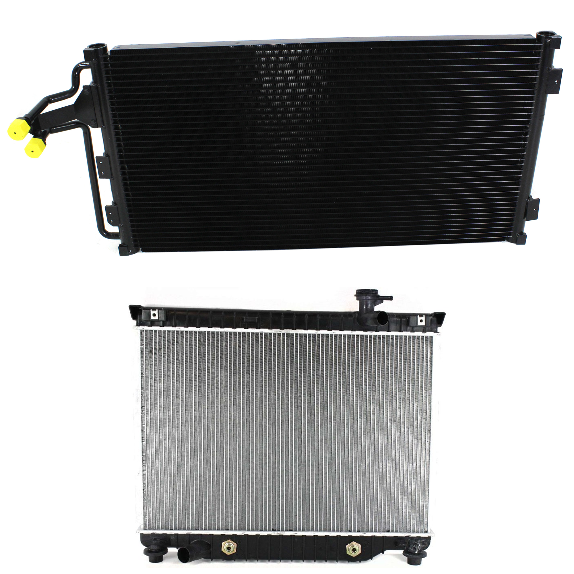 AM BRAVADA 02-04 RADIATOR 2 pc kit 6 Cyl 4.2L Eng. w A C Condenser SKU KIT 091223-33 Partslink GM3010420 GM3030156 OEM 15196385-52474647