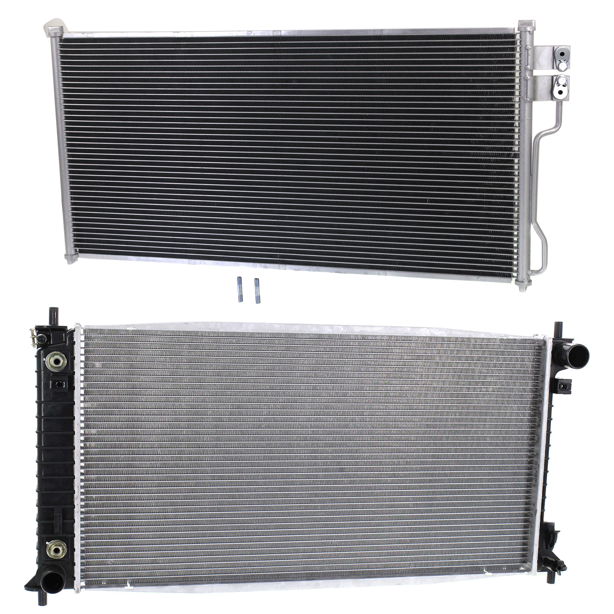 AM EXPEDITION NAVIGATOR 04-06 RADIATOR 2 pc kit 8 Cyl 5.4L Eng w Heavy Duty Cooling w A C Condenser SKU KIT 091223-40 Partslink FO3010265 FO3030138 OEM 5L3Z8005CA 6L3Z8005F 4L3Z8005B