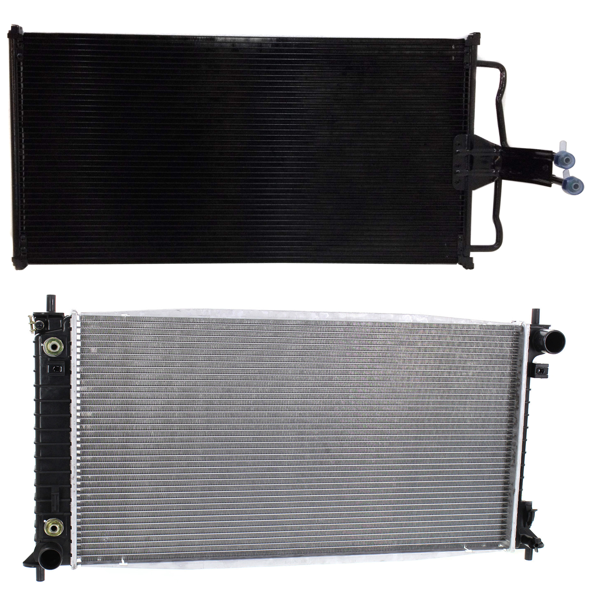AM F 150-05-08 MARK LT 06-08 RADIATOR 2 pc kit 8 Cyl 4.6L 5.4L Eng w Heavy Duty Cooling w A C Condenser SKU KIT 091223-41 Partslink FO3010265 FO3030193 OEM 5L3Z8005CA 6L3Z8005F 4L3Z8005B