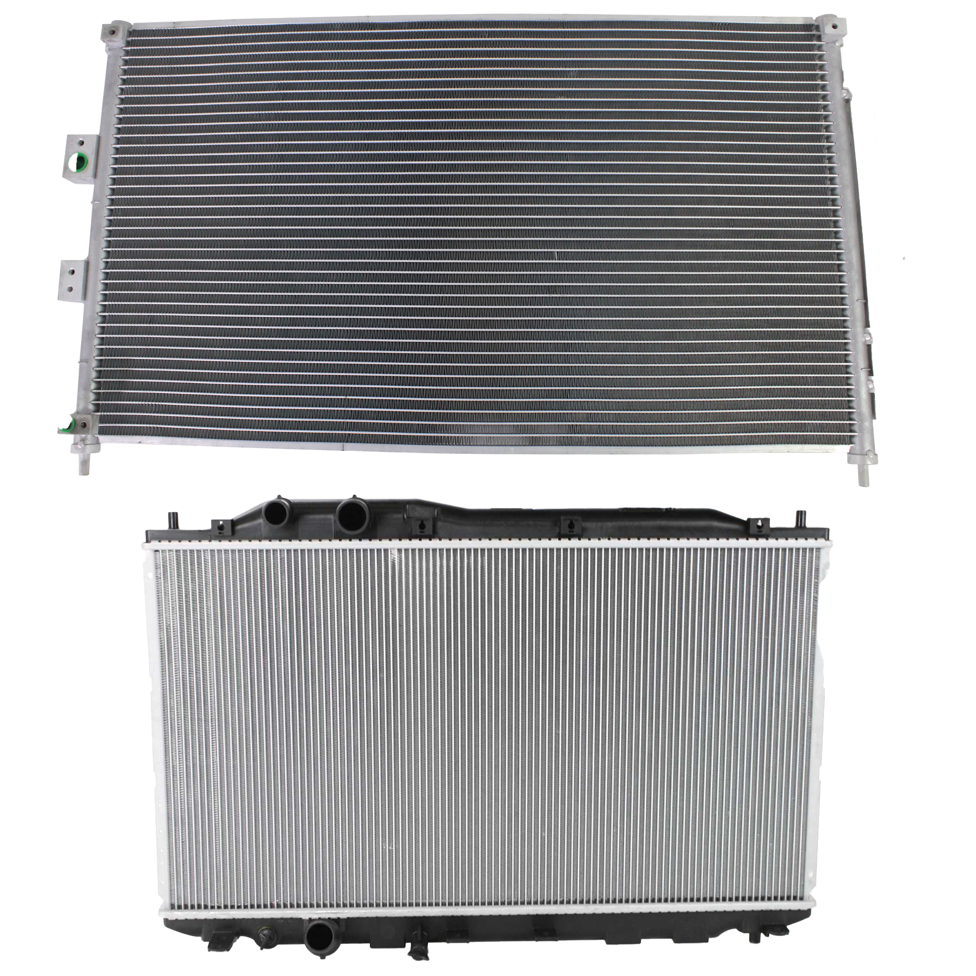 AM CIVIC 06-11 RADIATOR 2 pc kit 4 Cyl 1.8L Eng. GX LX S Models with A C Condenser SKU KIT 091223-45 Partslink HO3010208 HO3030140 OEM 19010RNBC51-80110SNAA02