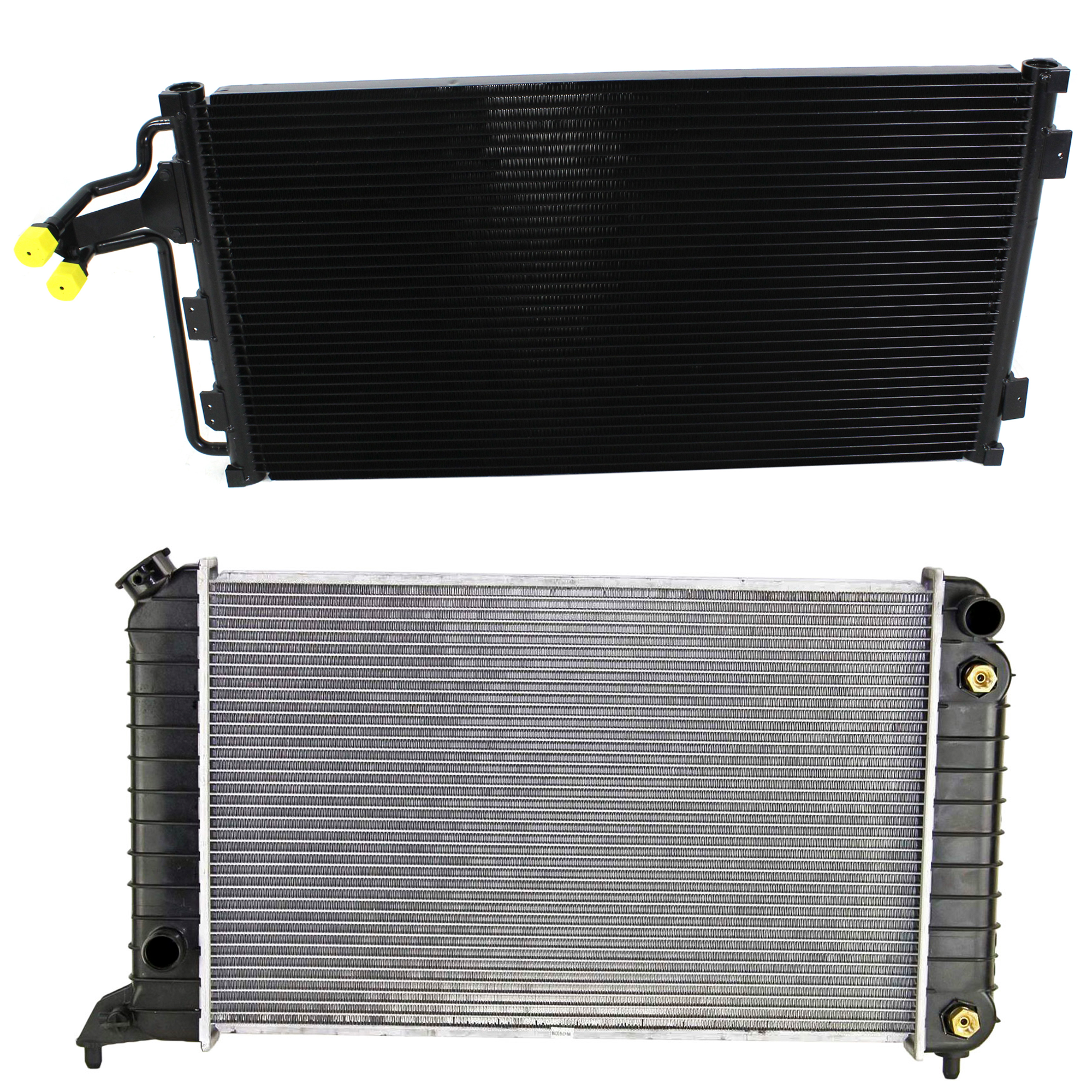 AM S10 SONOMA 94-03 HOMBRE 96-00 RADIATOR 2 pc kit Auto Manual Trans 4 Cyl 2.2L Eng. w A C Condenser SKU KIT 091223-47 Partslink GM3010245 GM3030156 OEM 52462545-52474647