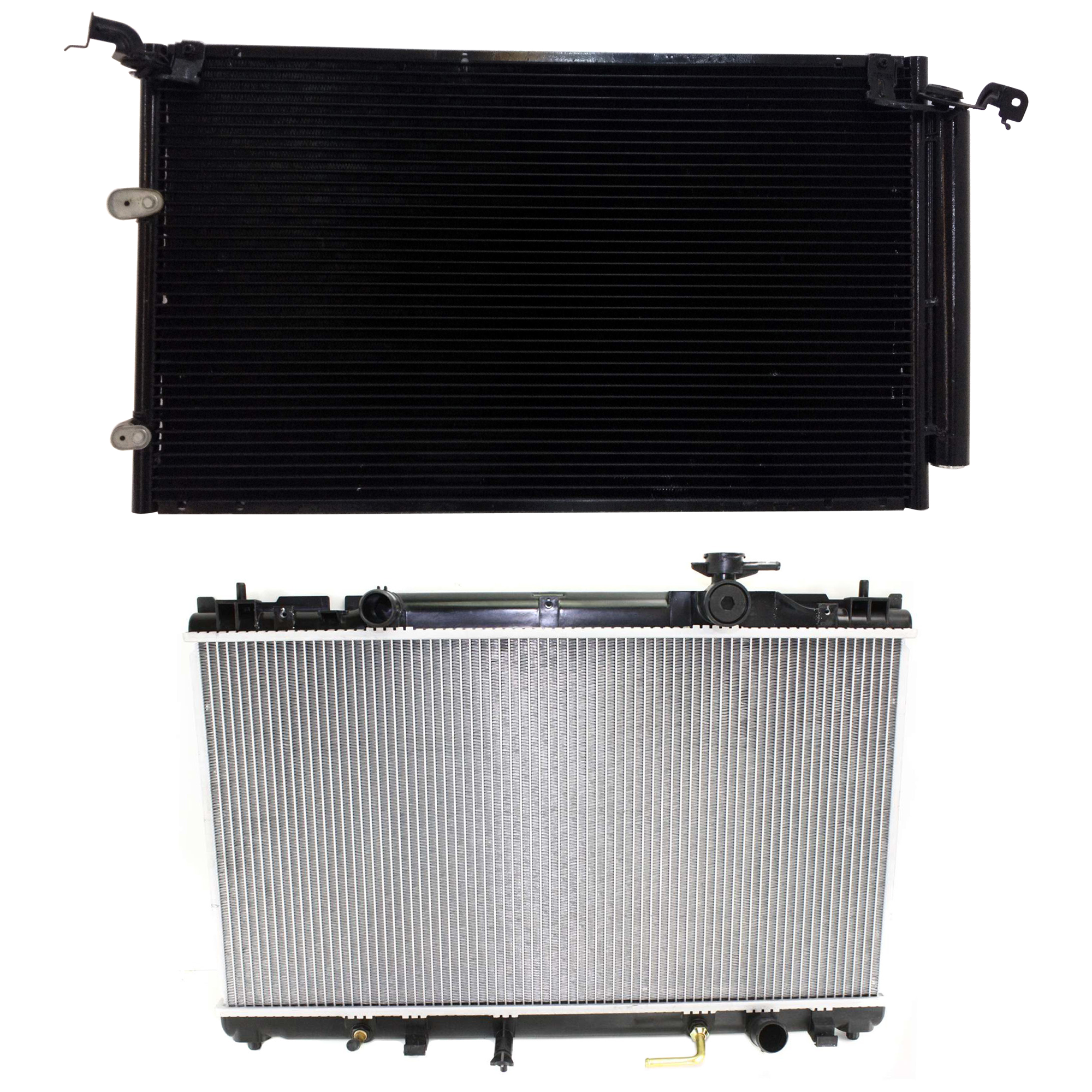 AM CAMRY 02-06 SOLARA 04-08 RADIATOR 2 pc kit 4 Cyl 2.4L Eng. with A C Condenser SKU KIT 091223-54 Partslink TO3010276 TO3030183 OEM 164000H131-16410YZZAG 88460060