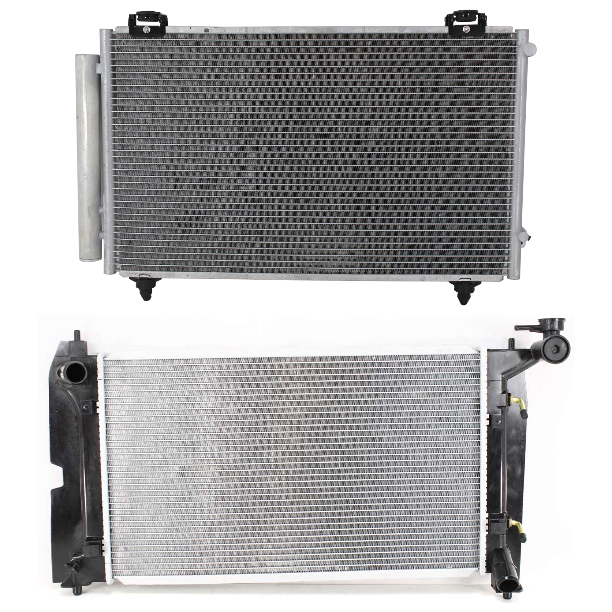 AM COROLLA MATRIX 03-04 RADIATOR 2 pc kit Auto Manual Trans 4 Cyl 1.8L Eng. with A C Condenser SKU KIT 091223-55 Partslink TO3010271 TO3030184 OEM 16410YZZAQ 8845002170