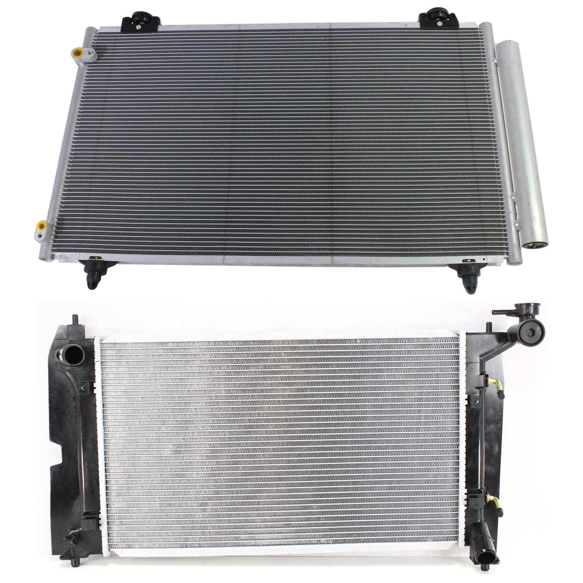 AM COROLLA MATRIX 05-08 RADIATOR 2 pc kit Auto Manual Trans 4 Cyl 1.8L Eng. with A C Condenser SKU KIT 091223-56 Partslink TO3010271 TO3030201 OEM 16410YZZAQ 8845002261