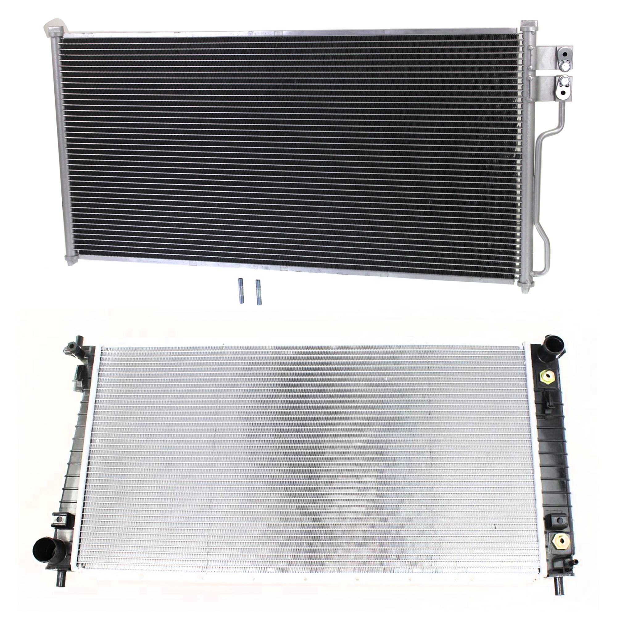 AM EXPEDITION NAVIGATOR 04-06 RADIATOR 2 pc kit 8 Cyl 5.4L Eng w Standard Duty Cooling w A C Condenser SKU KIT 091223-58 Partslink FO3010251 FO3030138 OEM 5L3Z8005AA 5L3Z8005AB 6L1Z1971
