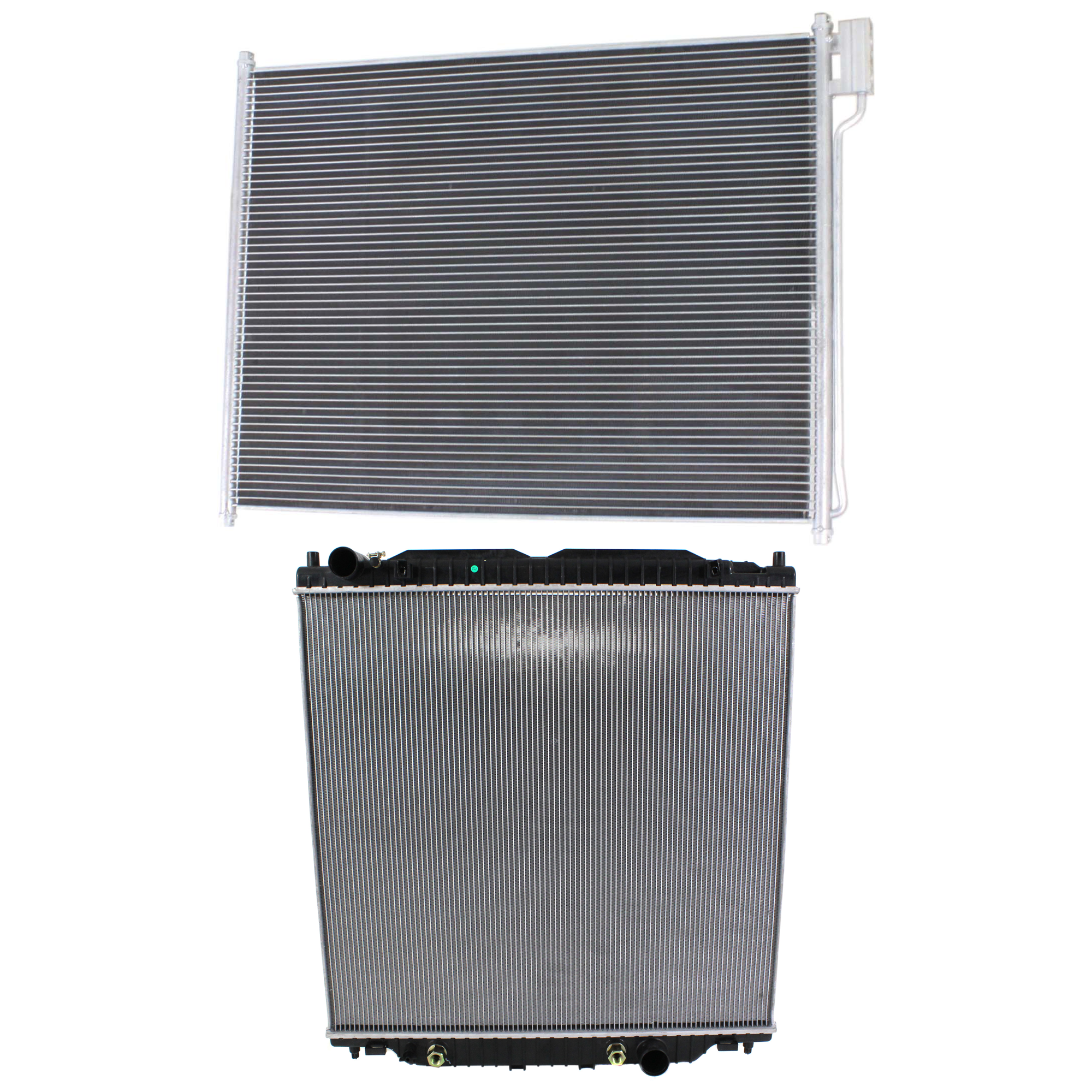 AM EXCURSION 03-05 RADIATOR 2 pc kit Auto Trans 8 Cyl 6.0L Eng. with A C Condenser SKU KIT 091223-60 Partslink FO3010256 FO3030137 OEM 4C3Z8009BA 6C3Z19712AB