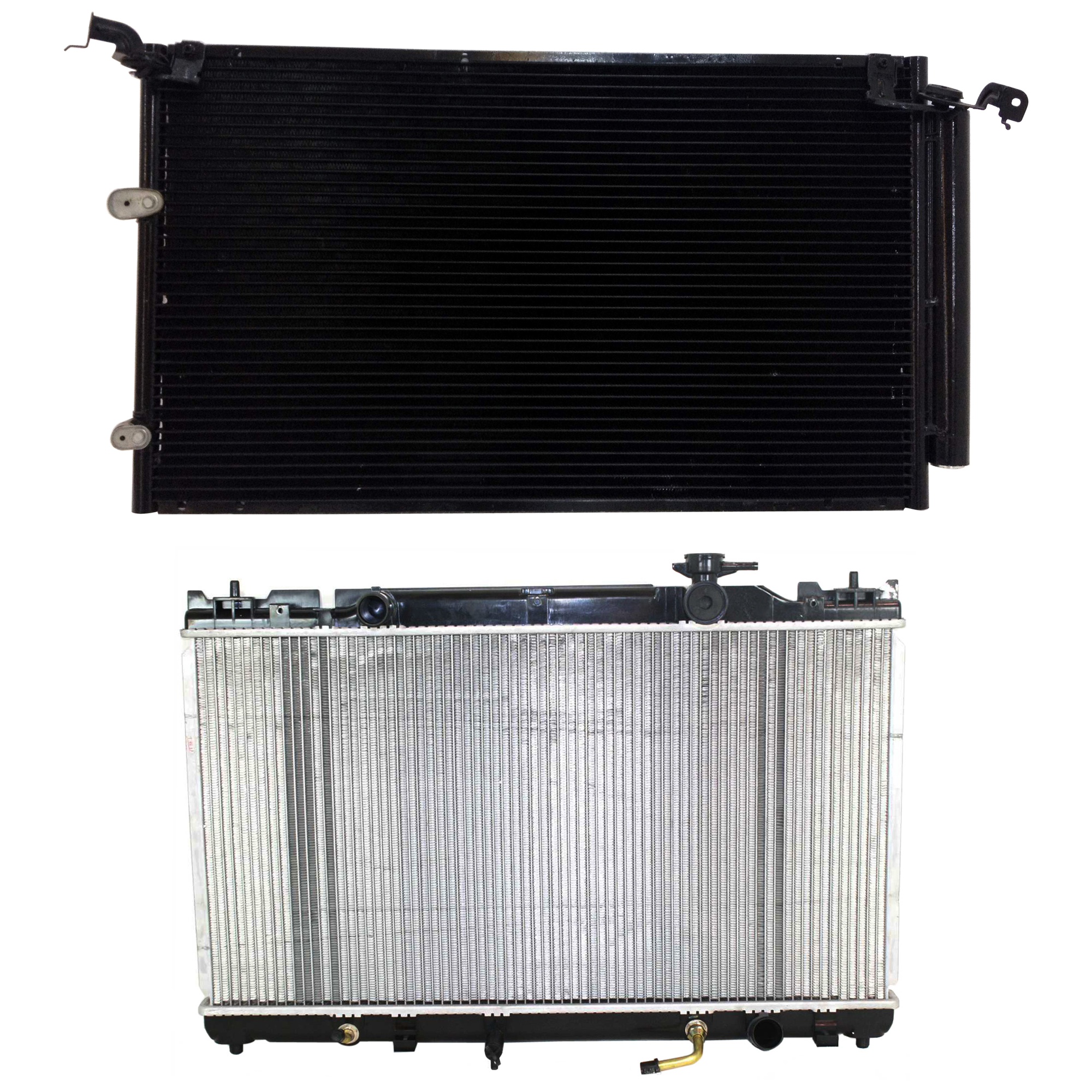 AM CAMRY 02-06 SOLARA 04-08 RADIATOR 2 pc kit 4 Cyl 2.4L Eng. with A C Condenser SKU KIT 091223-61 Partslink TO3010256 TO3030183 OEM 16410AZ014-16410YZZAF 88460060